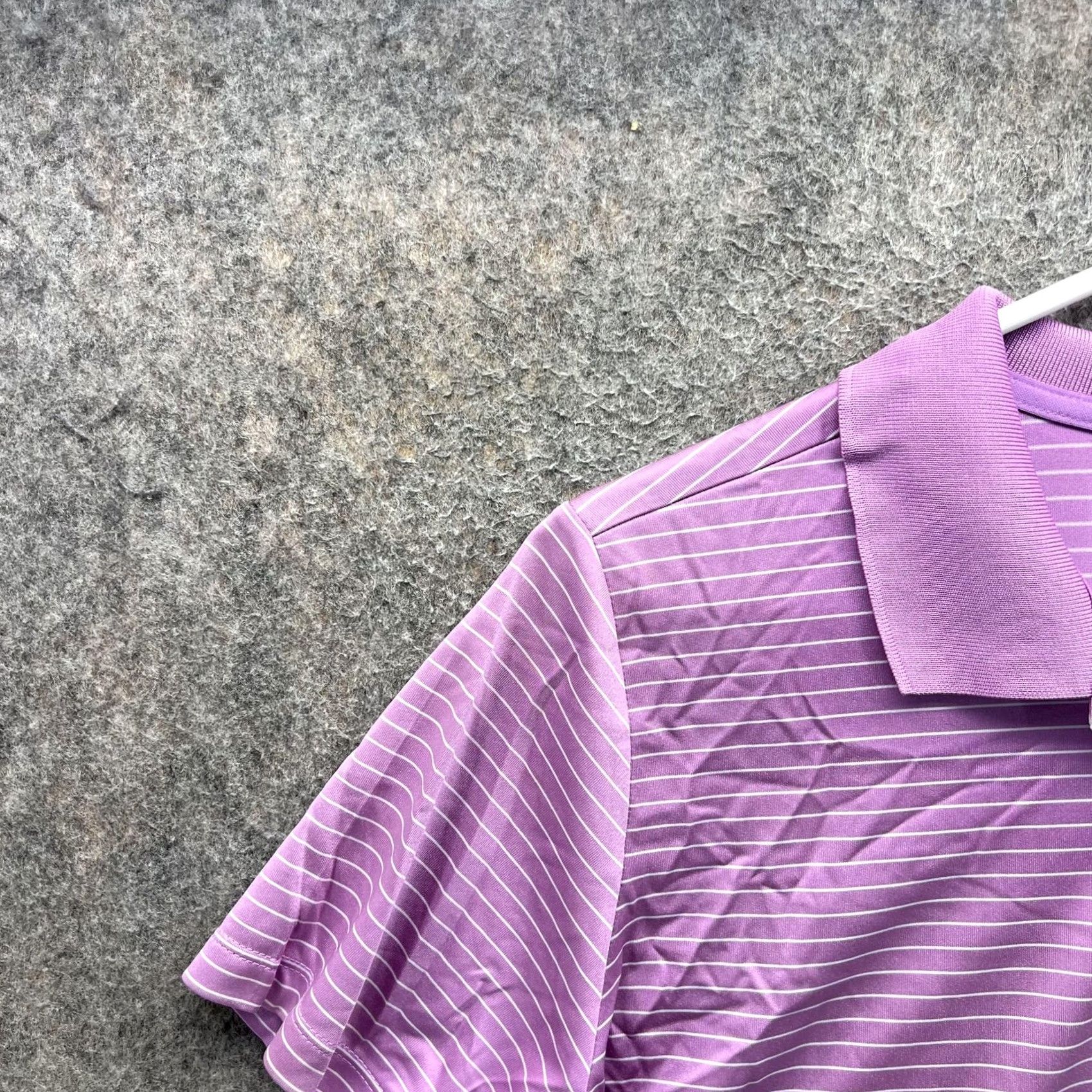 Nike Nike Golf Shirt Womens Large Purple Stripe Dri-FIT Tour Performance Polo Size L / US 10 / IT 46 - 7 Thumbnail