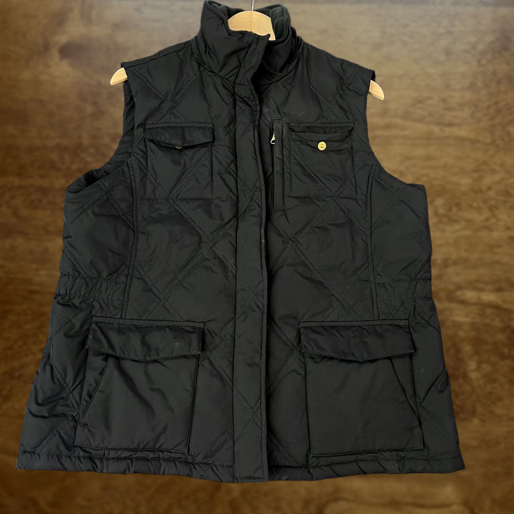 Lands' End Lands' End Vest Womens Large Black Quilted Down Puffer Full Zip Pockets Outdoor Size L / US 10 / IT 46 - 1 Thumbnail