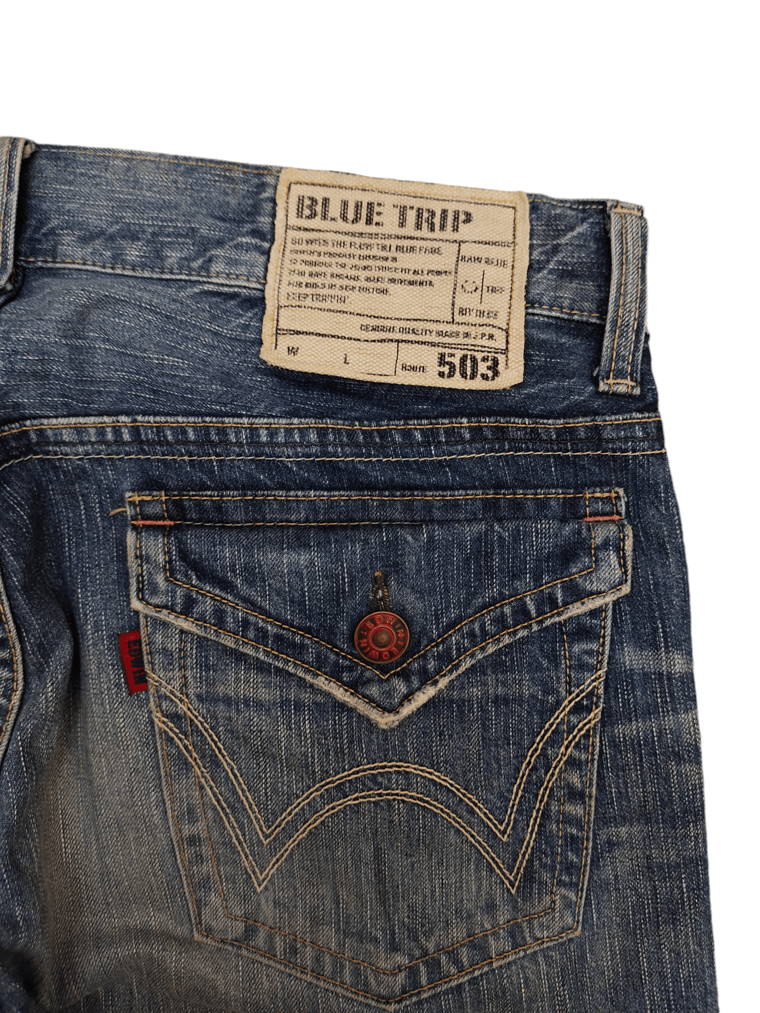 Number (N)ine × Undercover Edwin 503 Clawmark Distress Faded Jeans Undercover Style Size US 34 / EU 50 - 13 Thumbnail