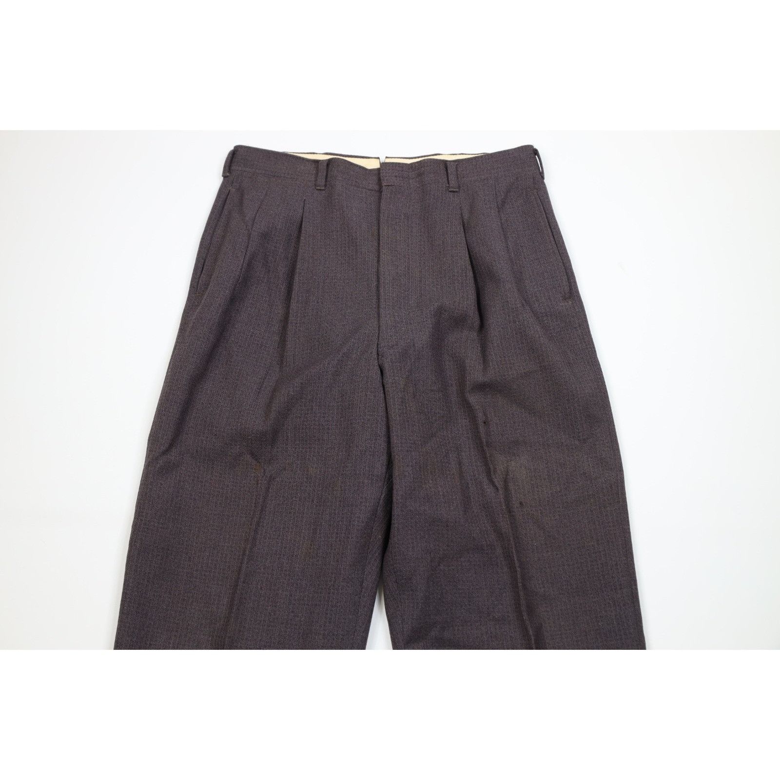 Vintage Vintage 50s 60s Rockabilly Heavy 2 Piece Wool Suit Brown Size 40R - 14 Thumbnail