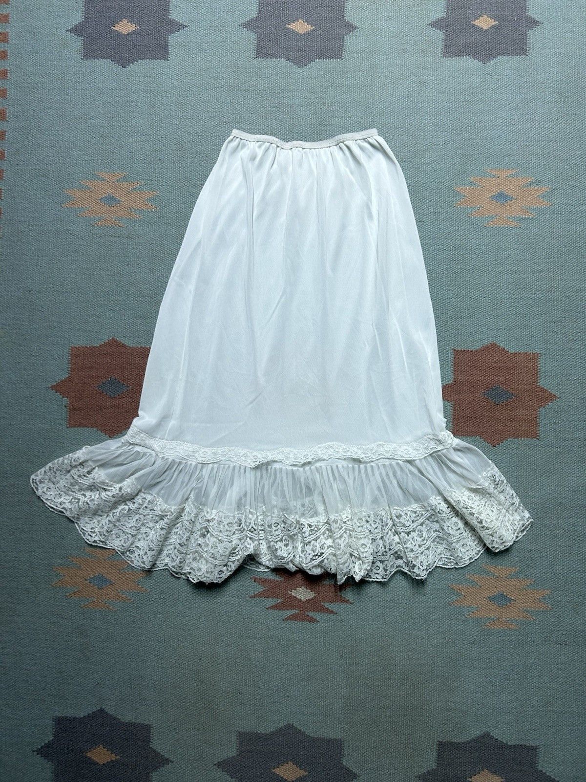 Vintage Vtg 50s nylon slip skirt Movie Star lace lingerie womens med Size 26" / US 2 / IT 38 - 6 Thumbnail