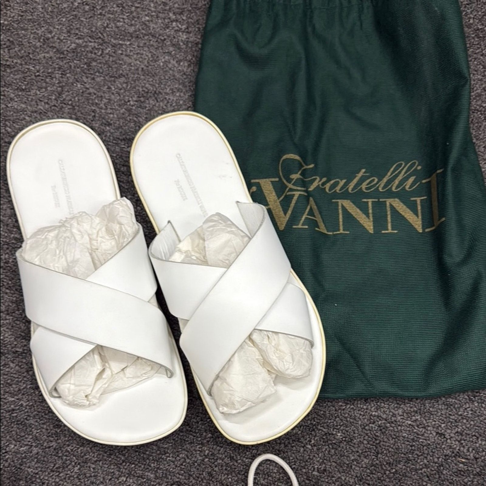Other NWT Fratelli Vanni for Rijoux leather Slide Sandals 9 EU 42 Size US 9 / IT 39 - 1 Thumbnail