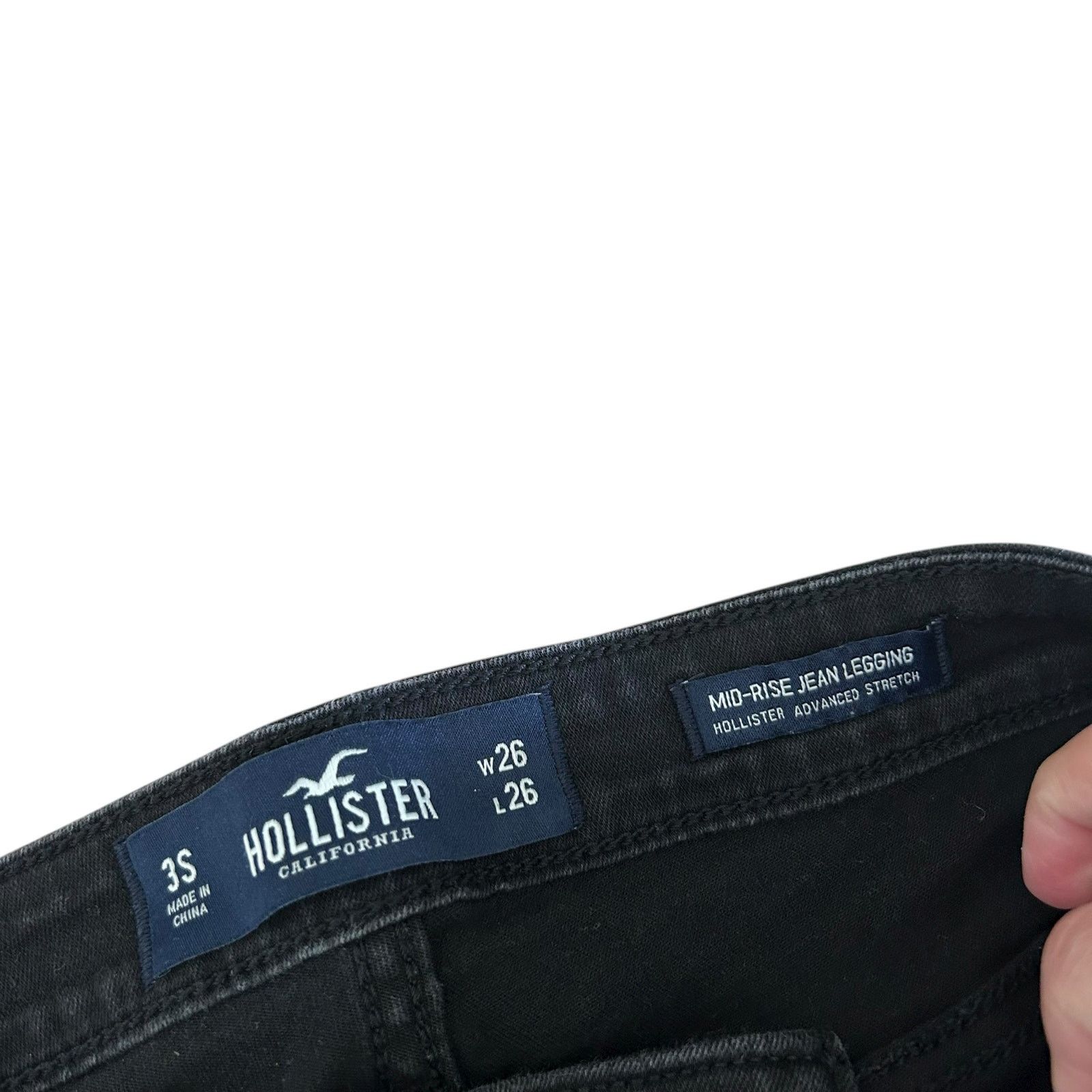 Hollister Hollister Black Mid Rise Jean Legging Jeans Sz 26 Size 26" / US 2 / IT 38 - 2 Thumbnail