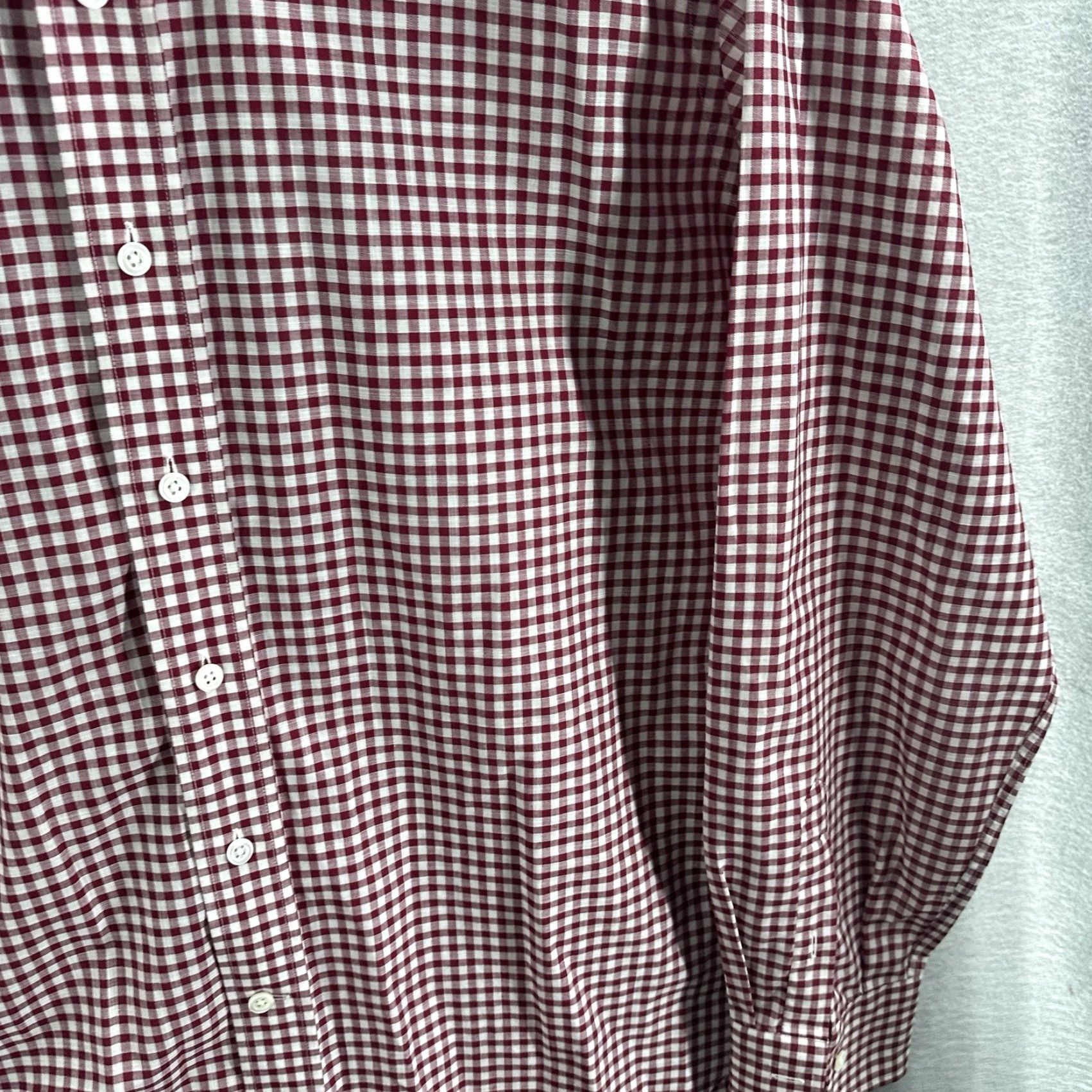Vintage Ledbury Shirt Mens 17 43 Gingham Casual Preppy Cotton Button Front Picnic Preppy Shirt Mens Red Cotton Button-Up Long Sleeve Collared Button-Down Size US XL / EU 56 / 4 - 6 Thumbnail