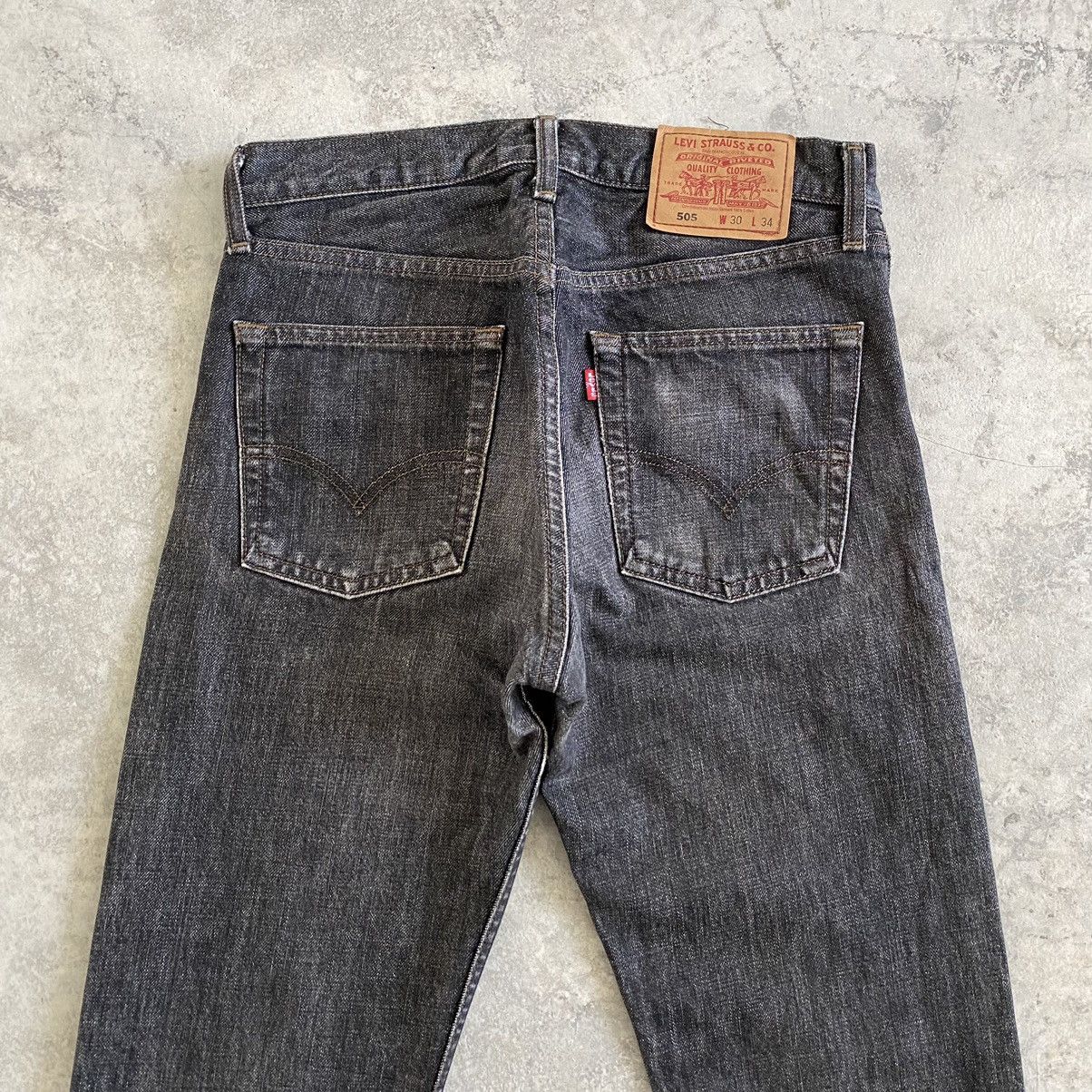 Levi's Vintage 90’s Levis 505 Washed Black Denim Jeans Size US 30 / EU 46 - 19 Thumbnail
