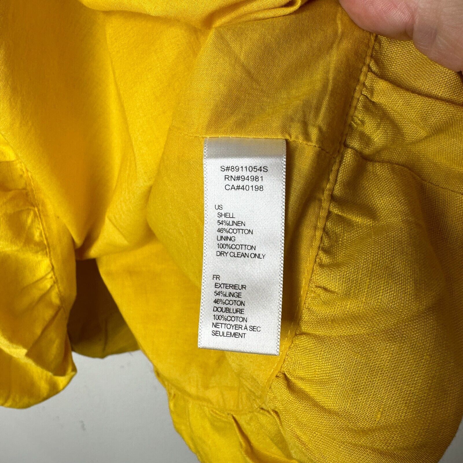 Other Twentyone Yellow Linen Sleeveless Blouson Mini Bead Bow Tie Size S / US 4 / IT 40 - 8 Thumbnail