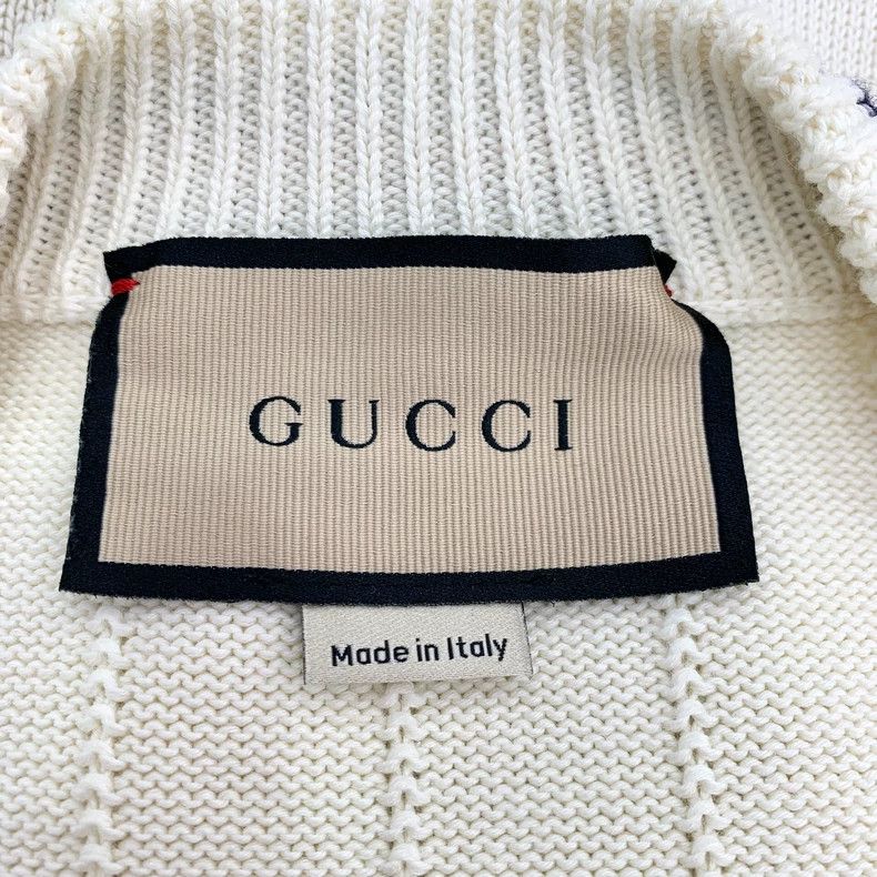 Gucci Gucci Beige logo V-neck cotton long-sleeved knitted cardiga Size US S / EU 44-46 / 1 - 6 Thumbnail