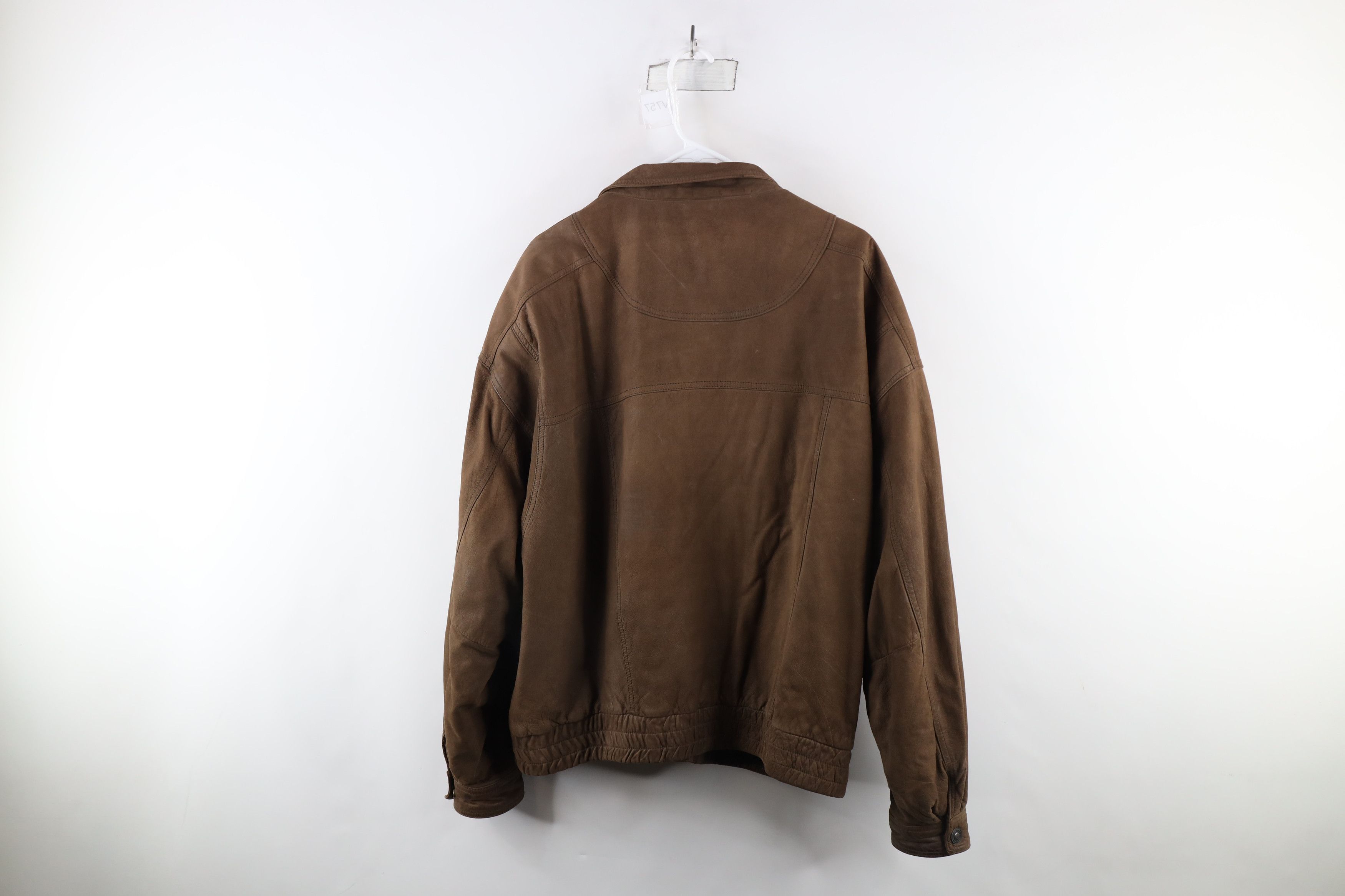 Vintage Vintage 90s Streetwear Suede Leather Flight Bomber Jacket Size US XXL / EU 58 / 5 - 15 Thumbnail