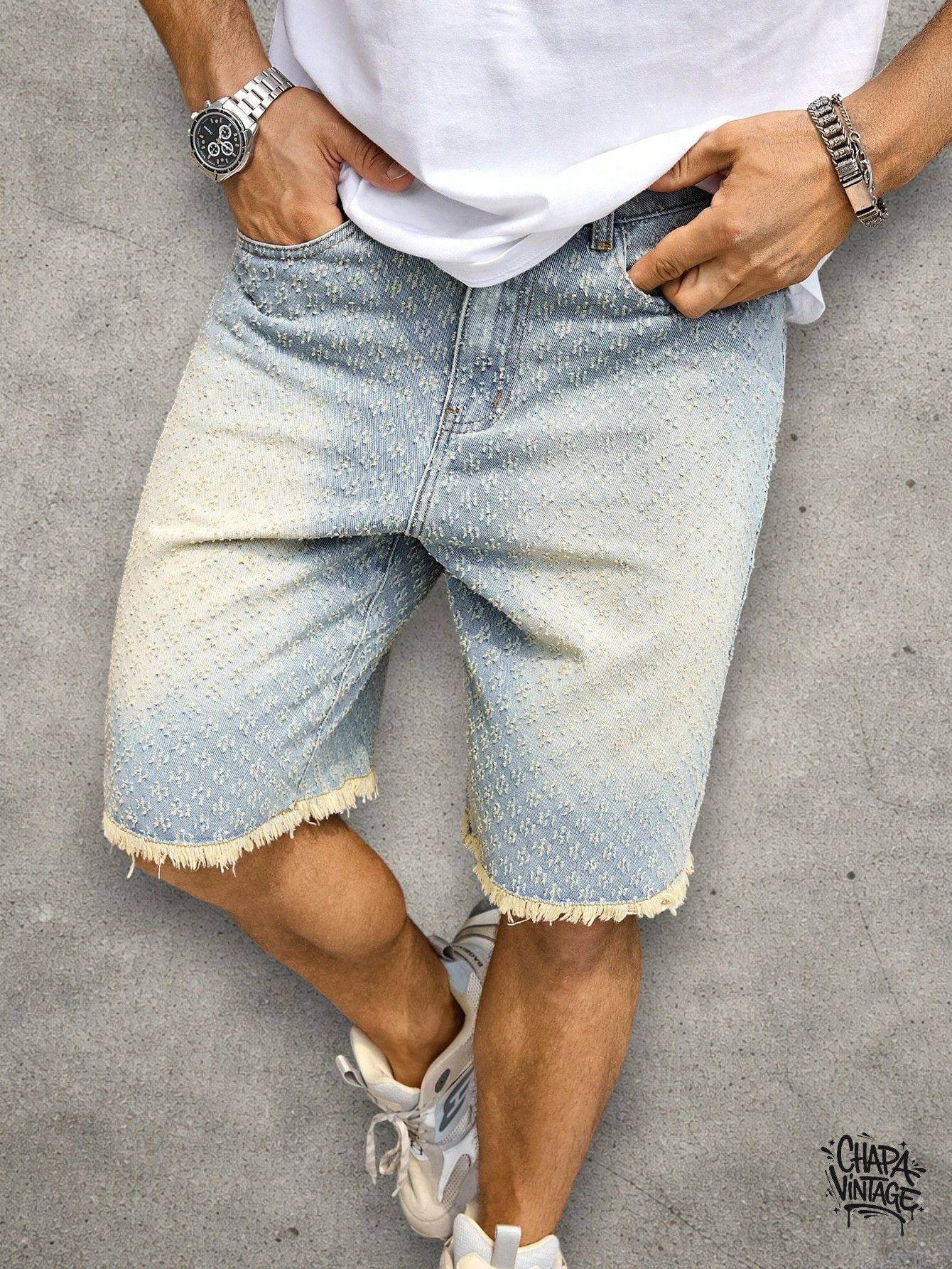 Vintage Washed ripped denim shorts Size US 32 / EU 48 - 2 Thumbnail