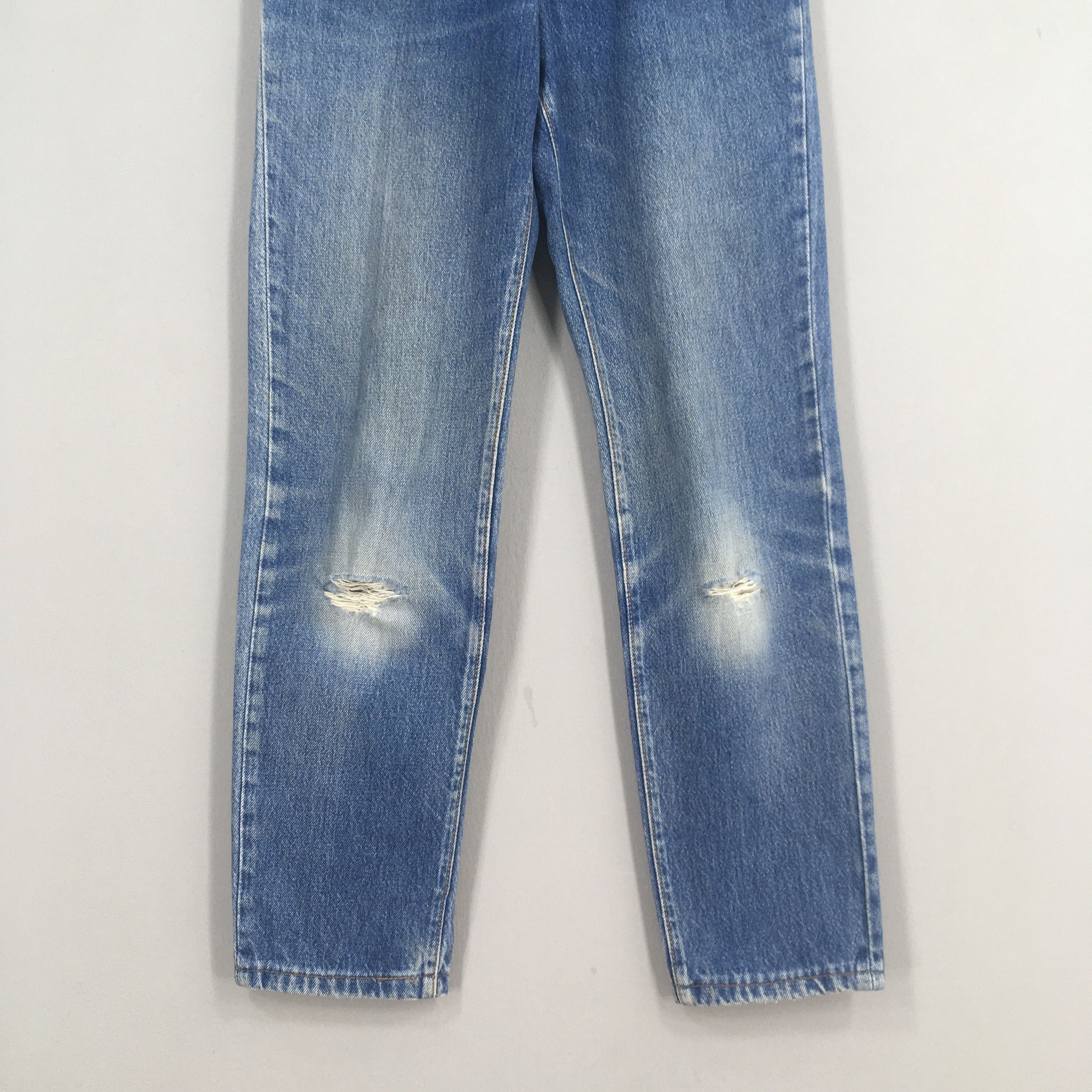 Levi's Size 23x27 Vintage 80s Levi's 501 Faded Blue Jeans S582 Size 23" - 4 Thumbnail
