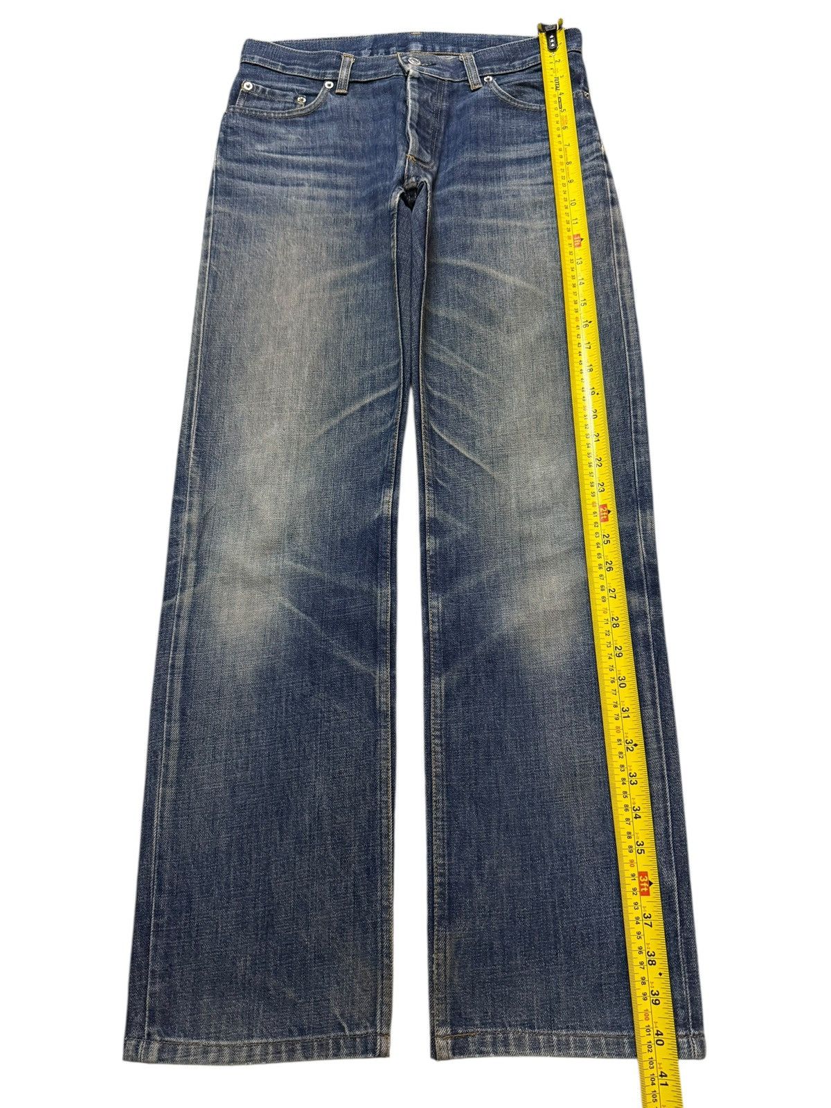 Helmut Lang Vintage Italy 90s Helmut Lang Blue Faded Whisker Straight Size US 31 - 12 Thumbnail