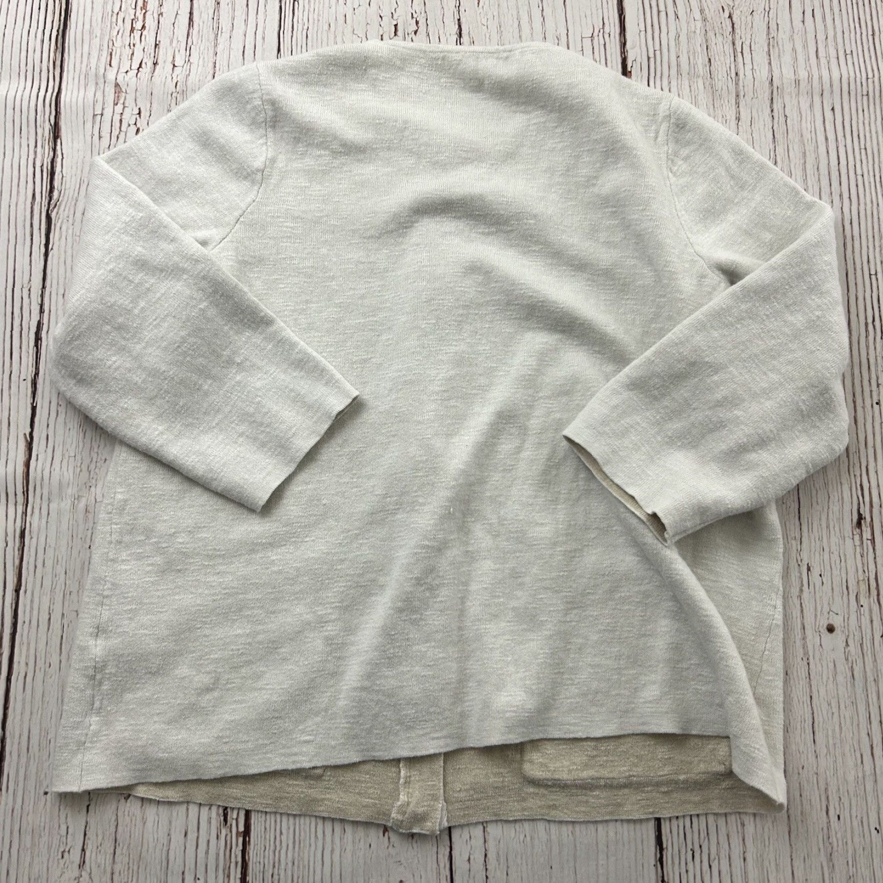 Eileen Fisher Eileen Fisher Jacket Women's L Ivory Full Zip 3/4 Sleeve Cotton Nylon Size L / US 10 / IT 46 - 6 Thumbnail