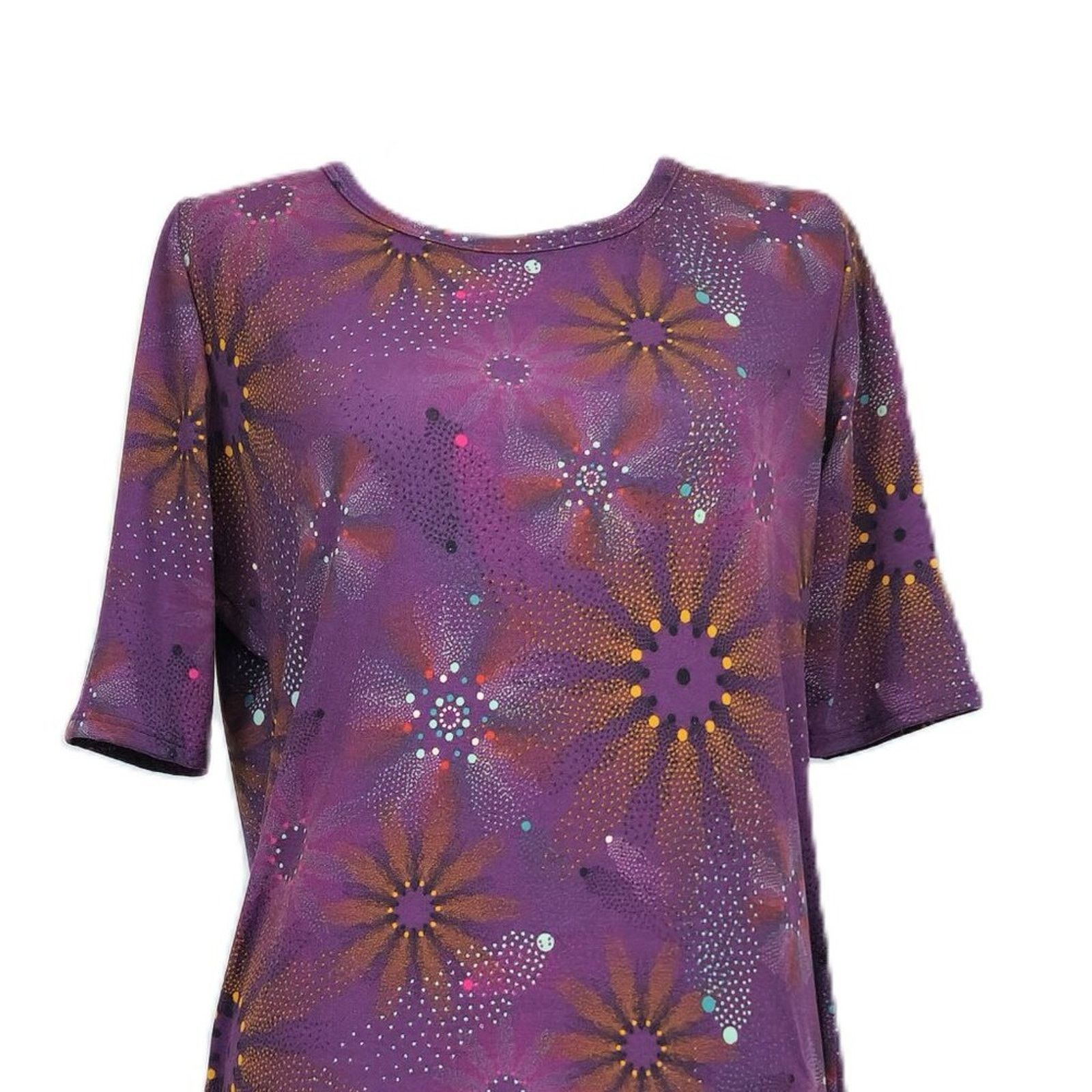 Other LuLaRoe Julia Size Large Dress Purple Starburst Print USA Size L / US 10 / IT 46 - 2 Thumbnail