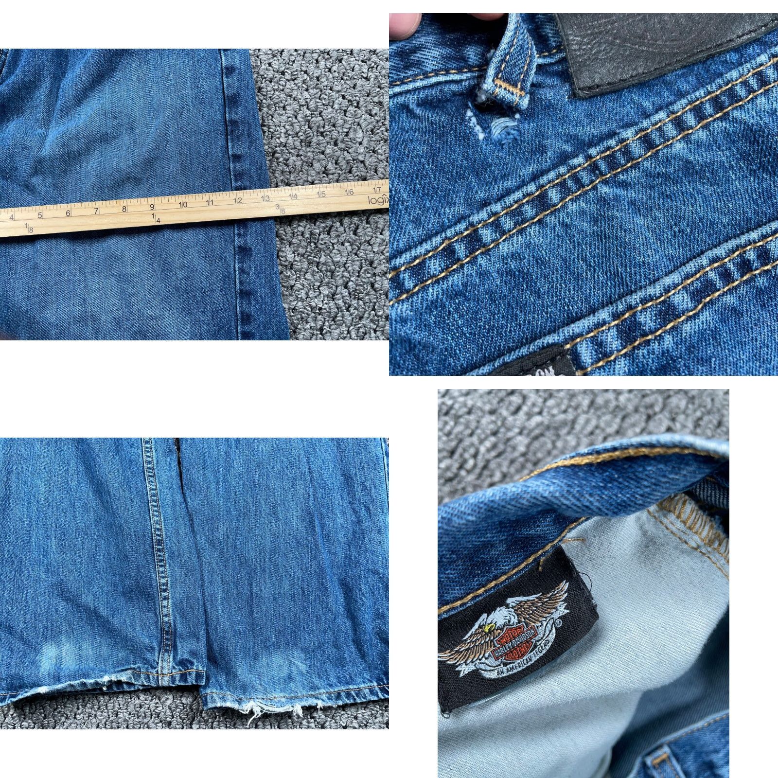 Harley Davidson VINTAGE Harley-Davidson Straight Leg Jeans Men 38 x 32 Blue Denim Biker Motorcycle? Size US 35 - 8 Thumbnail