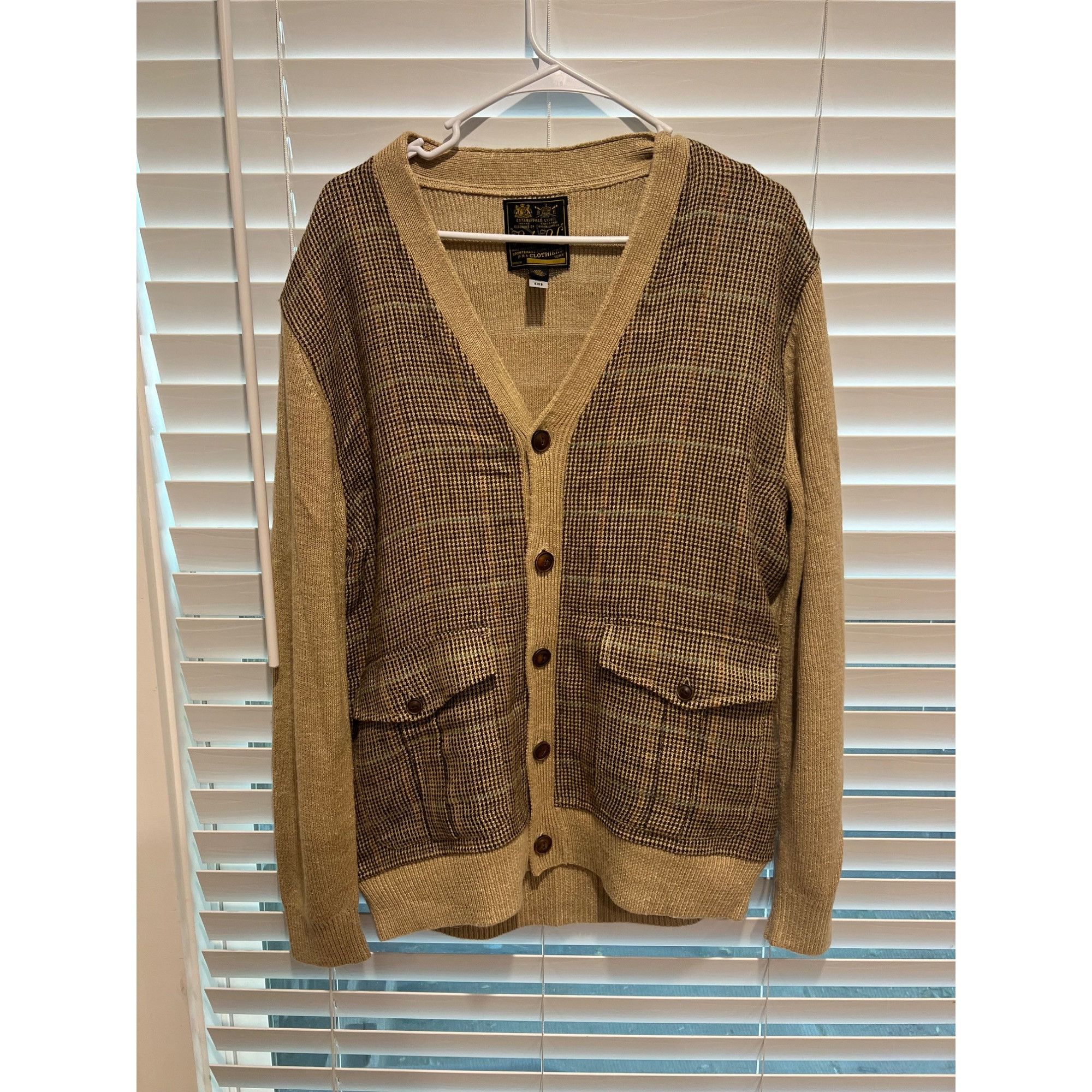 Ralph Lauren RALPH LAUREN MEN'S GLEN PLAID PANELED LINEN-SILK CARDIGAN - Size US L / EU 52-54 / 3 - 5 Thumbnail