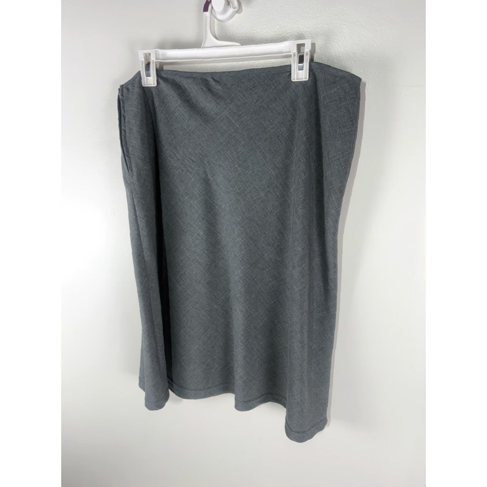 Vintage VINTAGE Cleveland Street Women's Midi A-Line Skirt Size 20 Gray Cotton Spandex Indonesia Size 42" / US 20 - 3 Thumbnail
