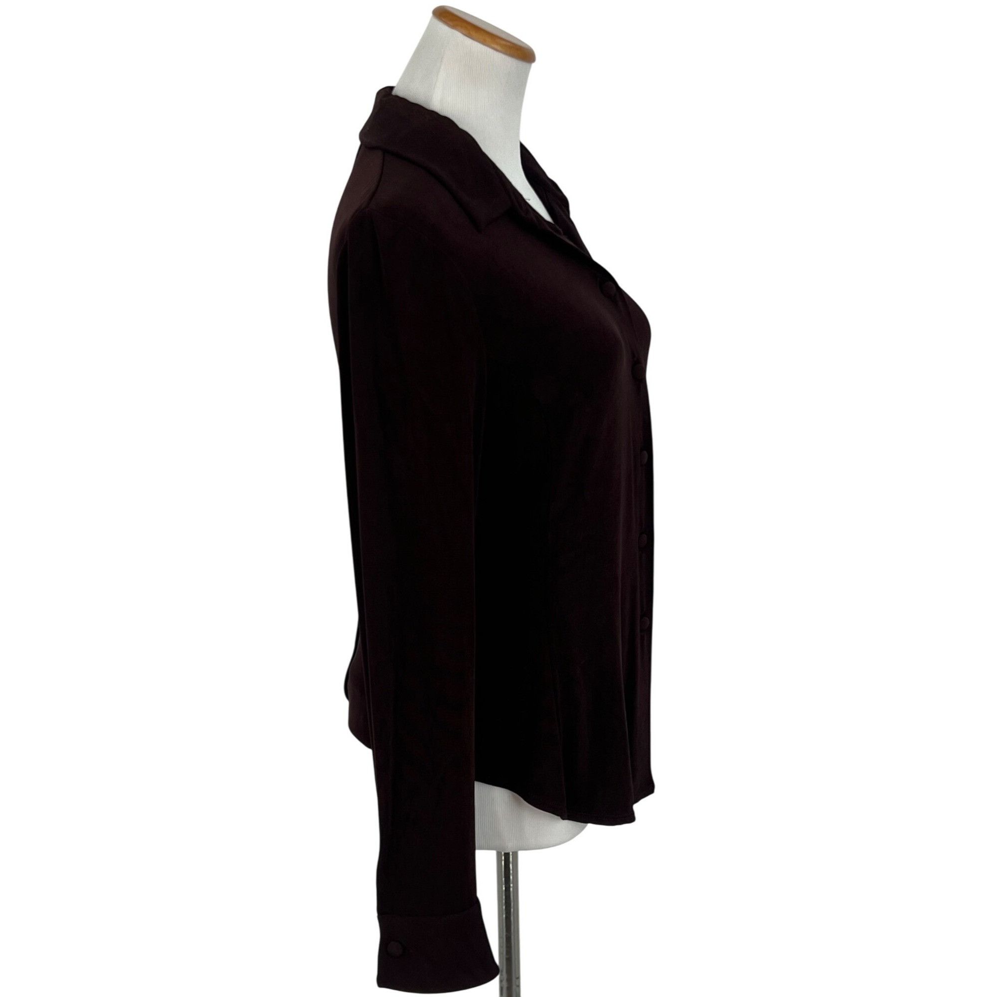Emporio Armani VTG Armani Oxblood Button-Up Top | Office Siren Old Money Fe Size M / US 6-8 / IT 42-44 - 6 Thumbnail