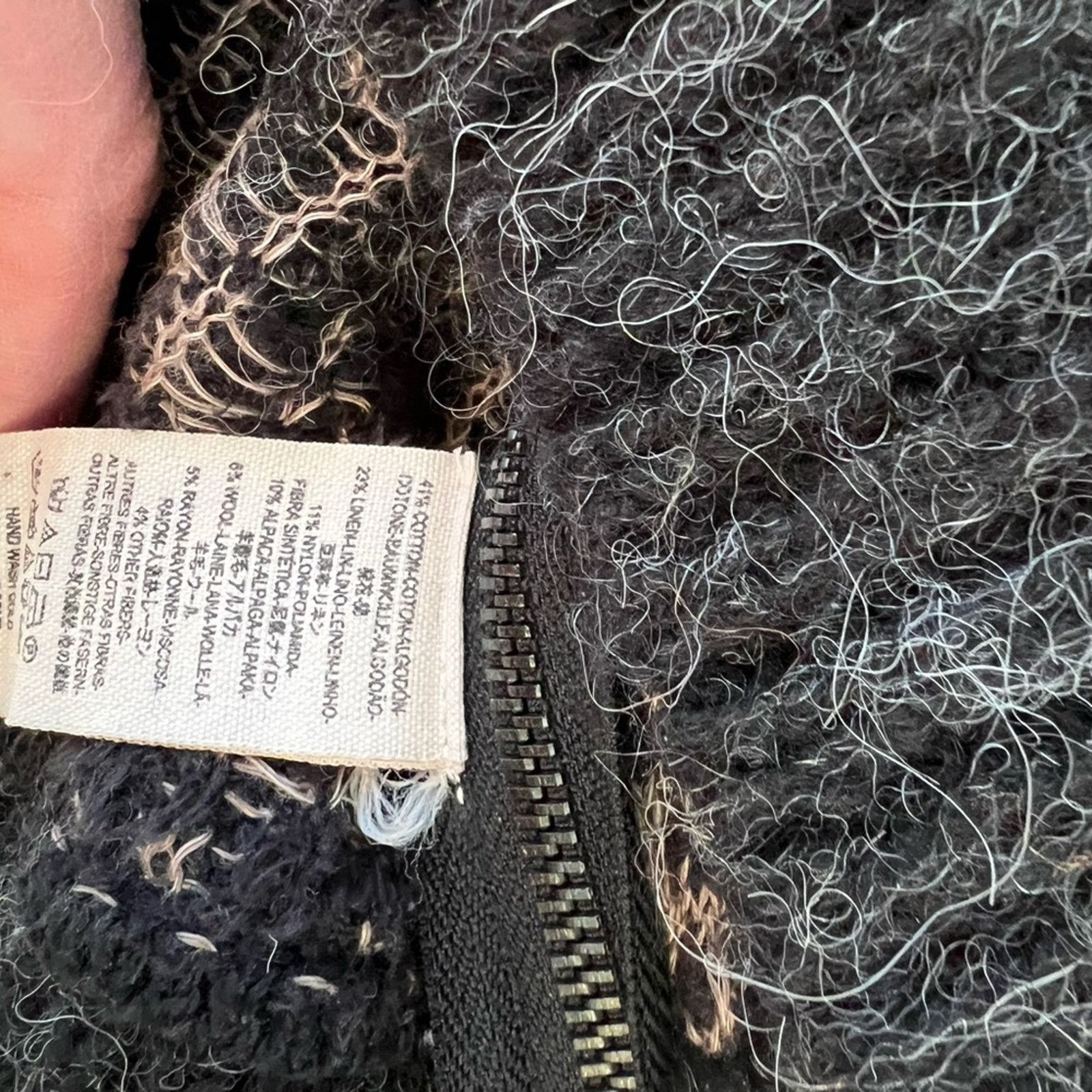 Free People Free People Black/Tan Loose Fit Sweater (Sz S) Size S / US 4 / IT 40 - 6 Thumbnail