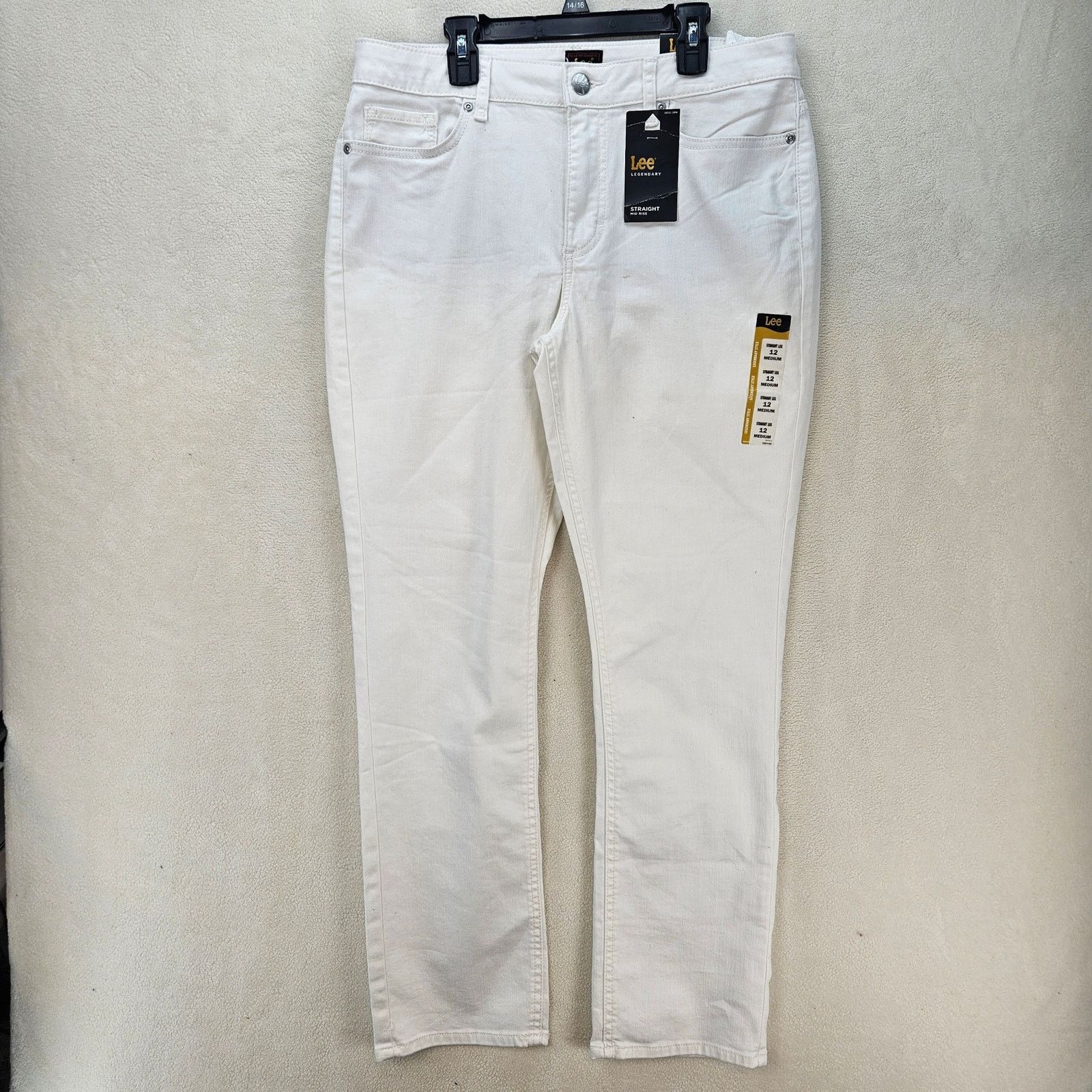 Lee LEE WOMEN'S 12 MEDIUM WHITE CLASSIC FIT STRAIGHT LEG JEANS Size 34" / US 12 / IT 48 - 1 Thumbnail
