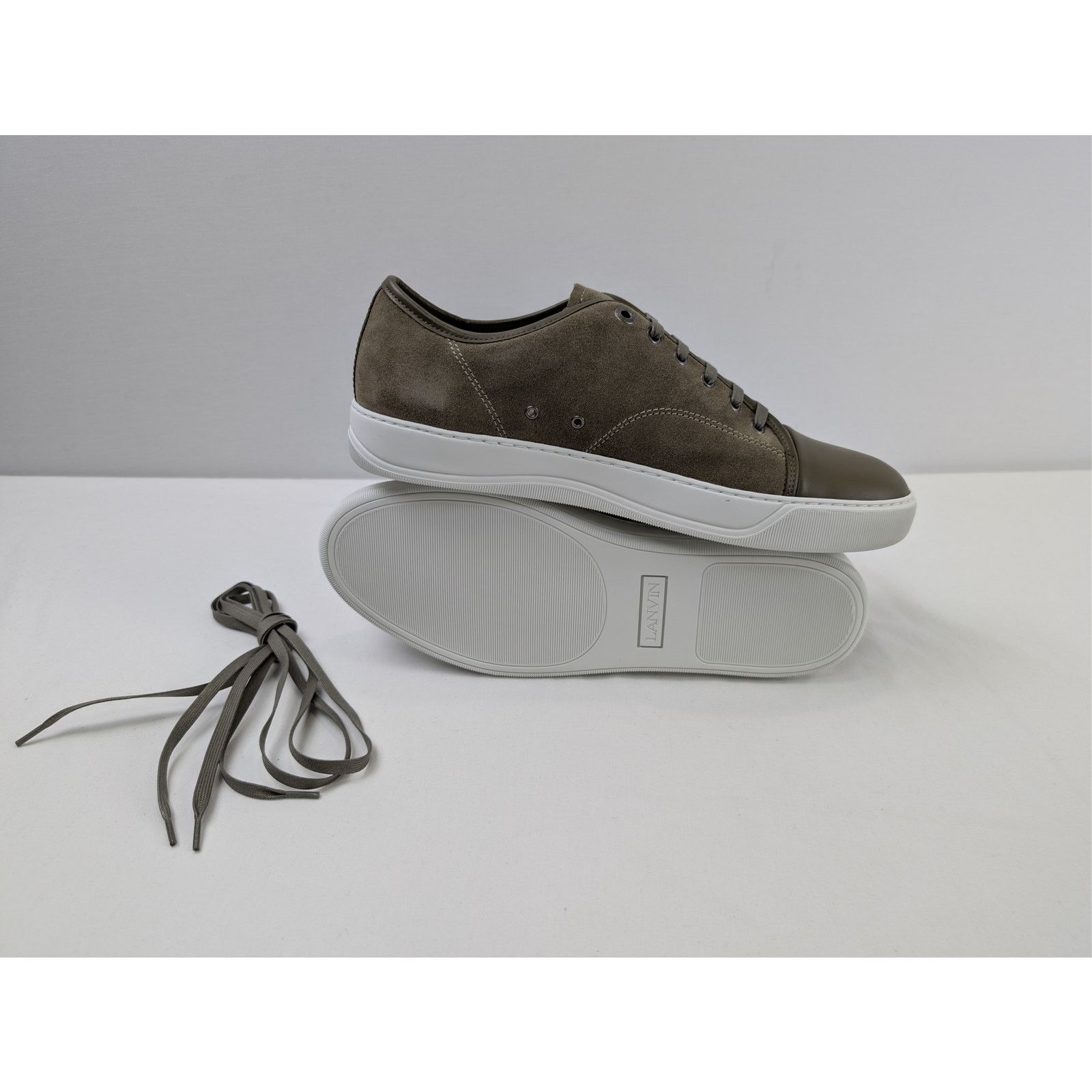 Lanvin o1rshd1 DBB1 Sneakers Shoe in Brown/White Size US 11 / EU 44 - 12 Thumbnail