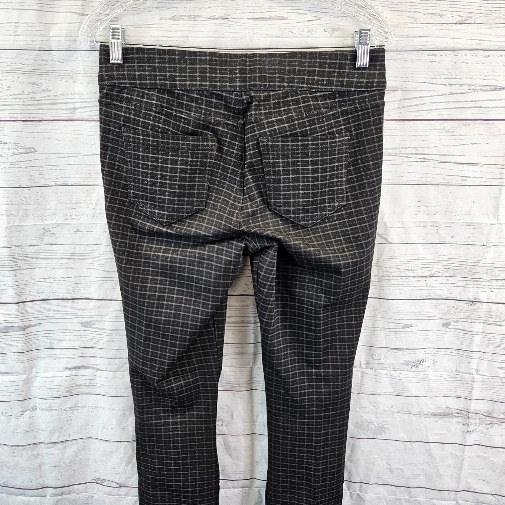 Vintage Liverpool Womens Ponte Knit Skinny Pants Sz 6 Black Gray Mid Rise Pull On Size 28" / US 6 / IT 42 - 4 Thumbnail