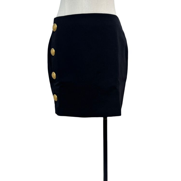 Balmain Balmain Lion Button Mini Skirt Size 40 Size 28" / US 6 / IT 42 - 1 Thumbnail
