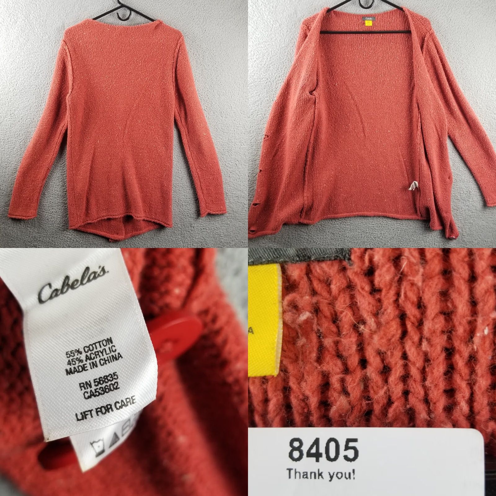 Vintage Cabela's Womens Cardigan Sweater M Pink Knit Button Front V-Neck Size M / US 6-8 / IT 42-44 - 8 Thumbnail