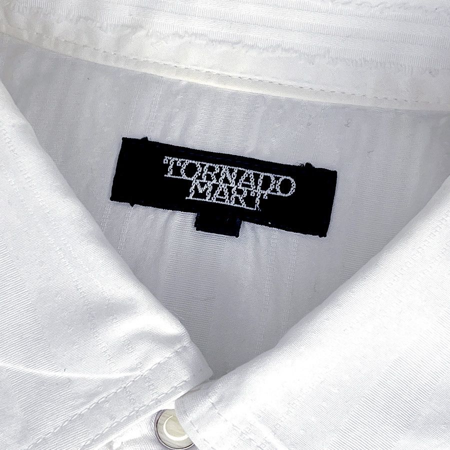 Tornado Mart Tornado Mart White Ribboned Short Sleeve Shirt Size US S / EU 44-46 / 1 - 5 Thumbnail
