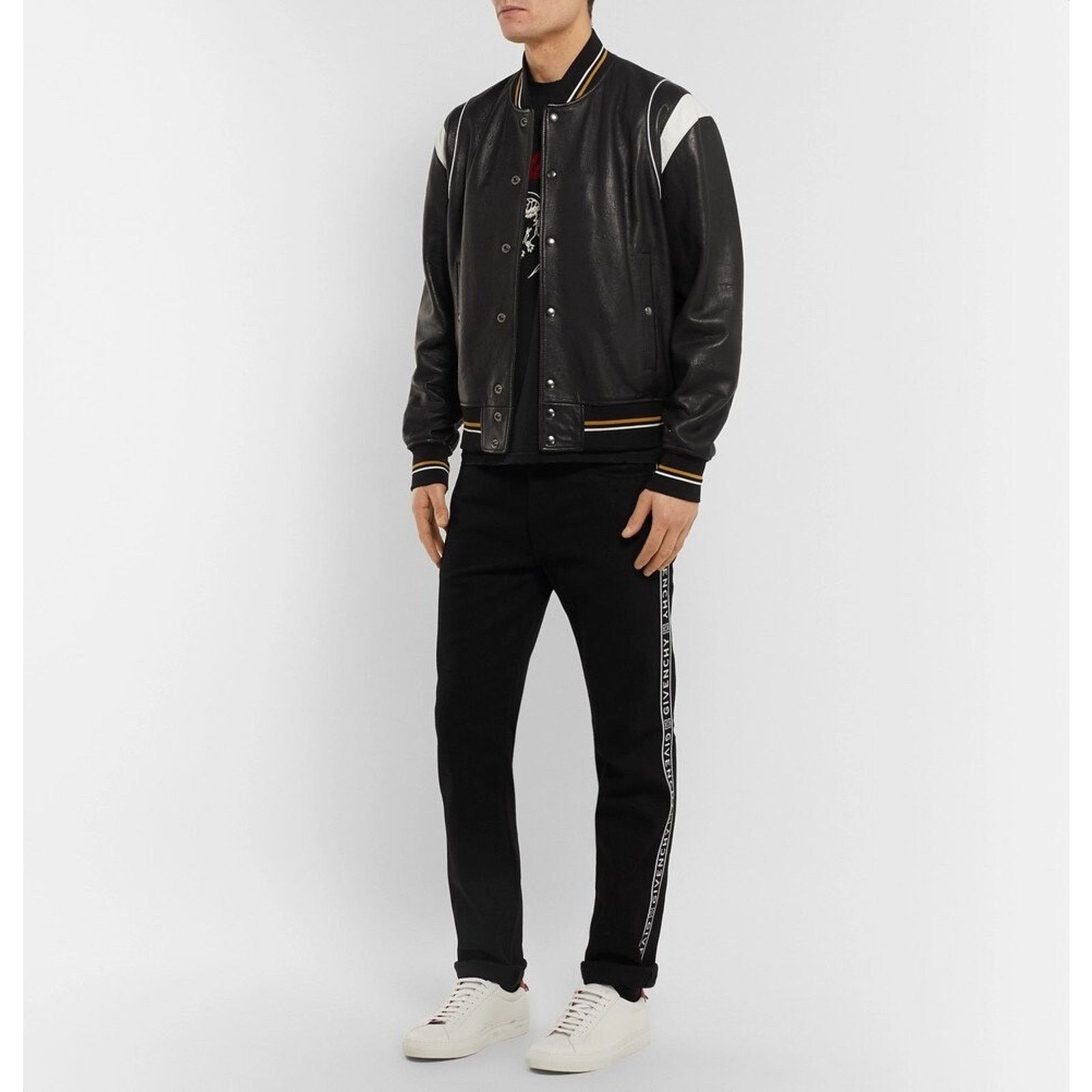 Givenchy Givenchy Leather Monogram Varsity Bomber Blouson Jacket 50 Size US M / EU 48-50 / 2 - 5 Thumbnail