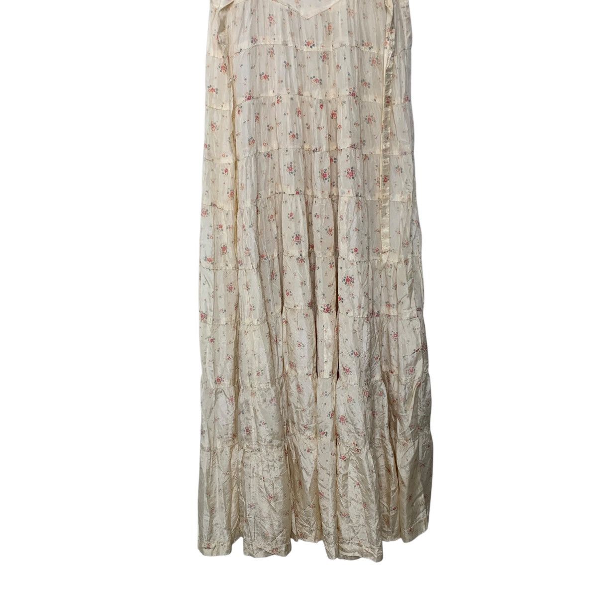 Other Vintage 30s Baby Pink Creme Tiered Puff Sleeve Maxi Dress Size S / US 4 / IT 40 - 9 Thumbnail