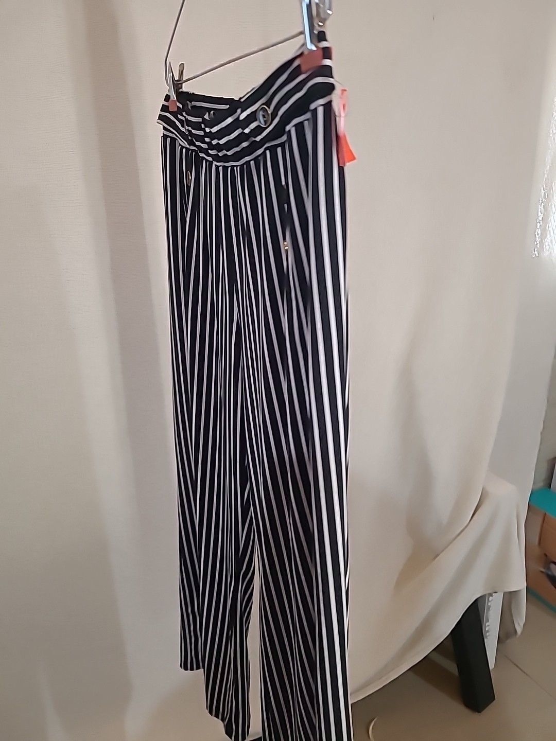 Other SABRINA Lauren Womens SZ L Black and White Striped Pants Size 34" / US 12 / IT 48 - 2 Thumbnail