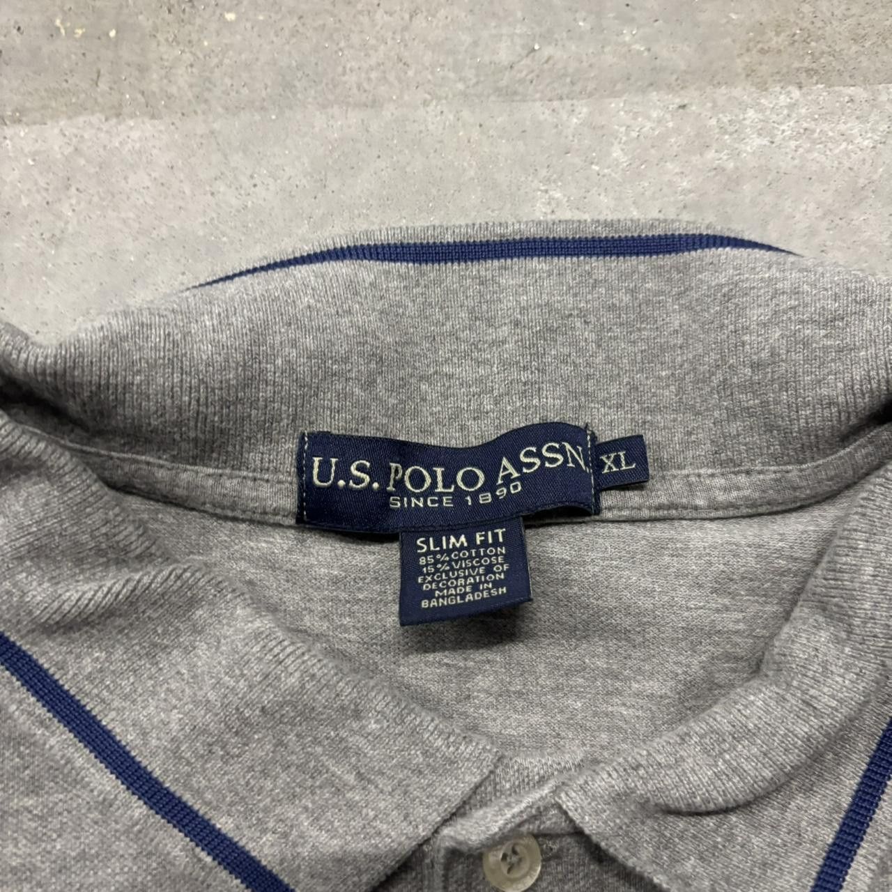 U.S. Polo Assn. × Vintage Crazy Vintage Y2K/2000s Grey U.S. Polo Assn. Streetwear Essential Polo Shirt! Size US XL / EU 56 / 4 - 4 Thumbnail
