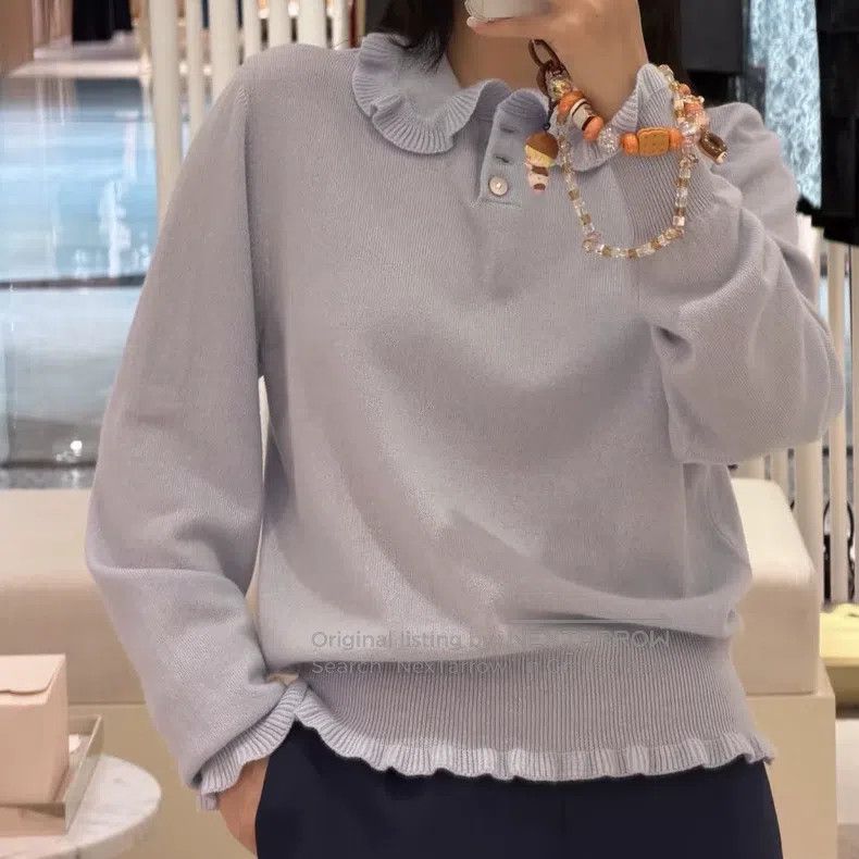 Valentino Valentino Cashmere blue doll collar top Size S / US 4 / IT 40 - 7 Thumbnail