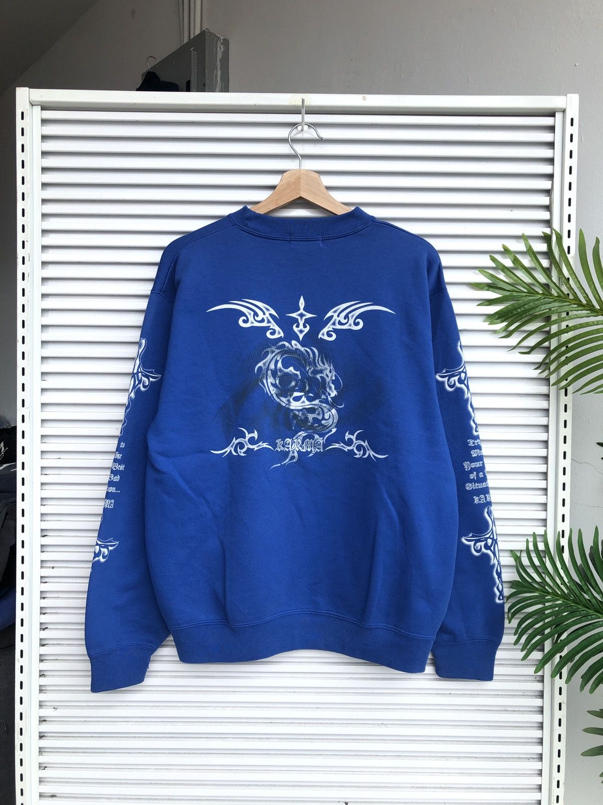Japanese Brand Vintage Karma Chrome Cross Hearts Wings Crewneck Size US L / EU 52-54 / 3 - 1 Thumbnail