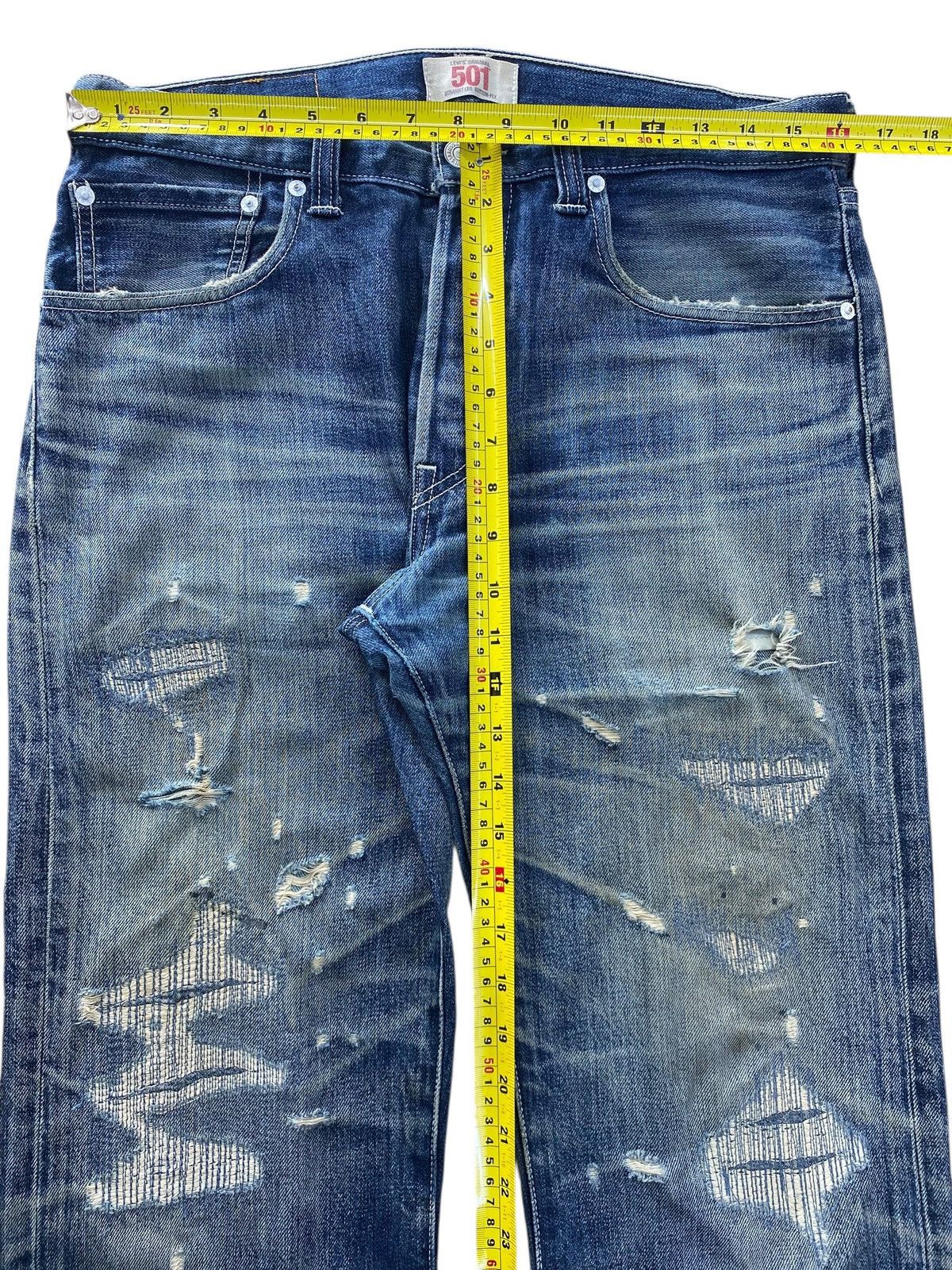 Levi's Levi’s 501 Distressed Patch Work Style Baggy Jeans Size US 33 - 7 Thumbnail