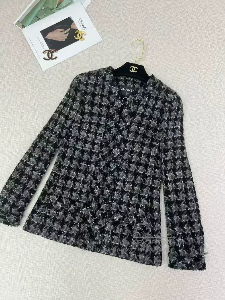 Chanel Chanel Plaid tweed coat Size XXS / US 00 / IT 34 - 2 Thumbnail