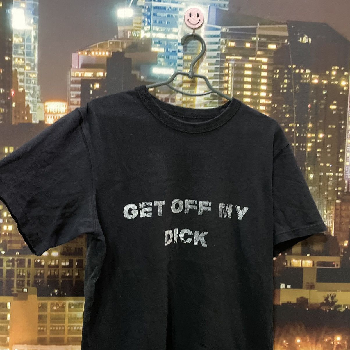 VINTAGE Y2K BLACK TEE GET OFF MY DICK PENIS FUNNY PORNO
