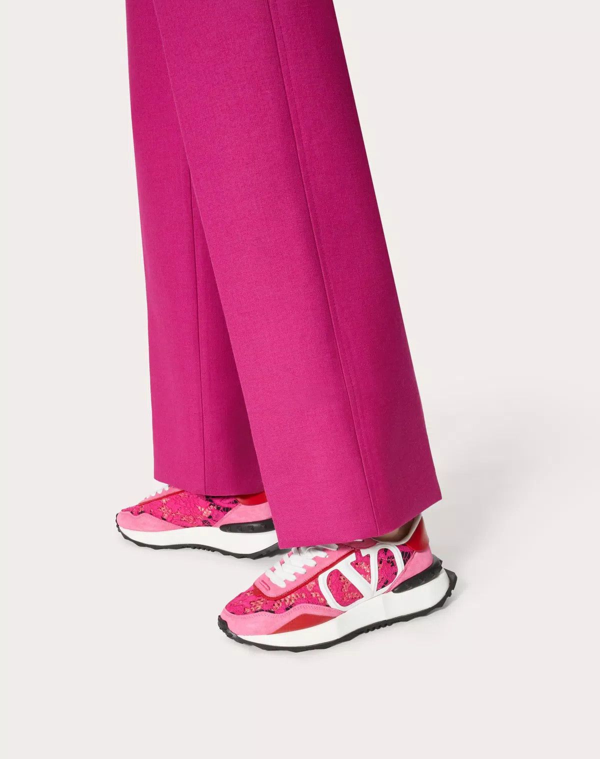 Valentino o1s1wg110625 Lace And Mesh Lacerunner Trainer in Multicolor Size US 10.5 / IT 40.5 - 6 Thumbnail
