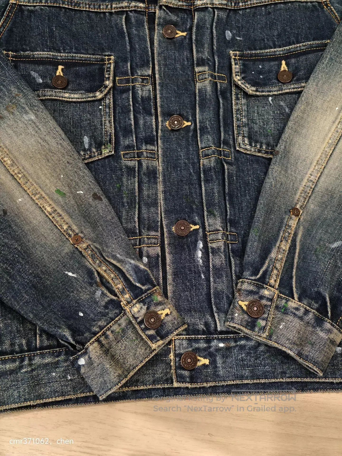 Visvim Blue Denim Jacket with Paint Splatter Accents . Size US S / EU 44-46 / 1 - 4 Thumbnail