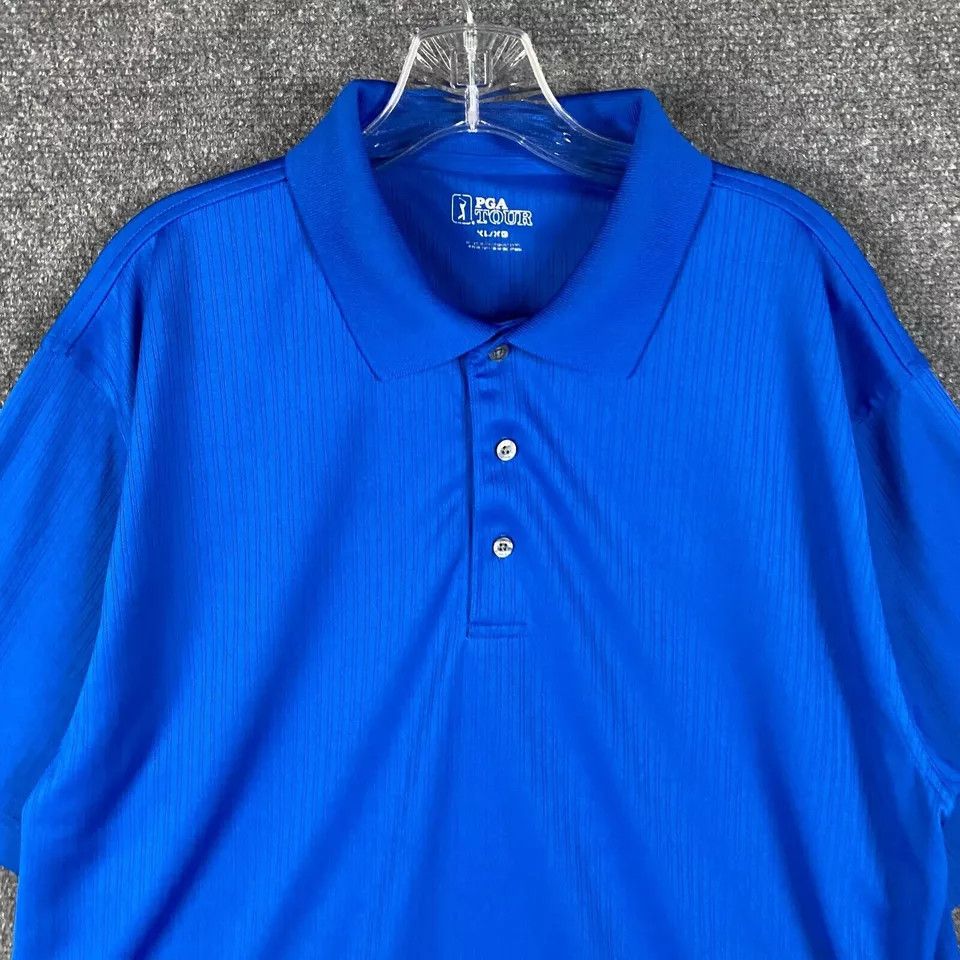 PGA Tour PGA Tour Polo Shirt Men's XL Adults Blue Polyester Size US XL / EU 56 / 4 - 2 Thumbnail
