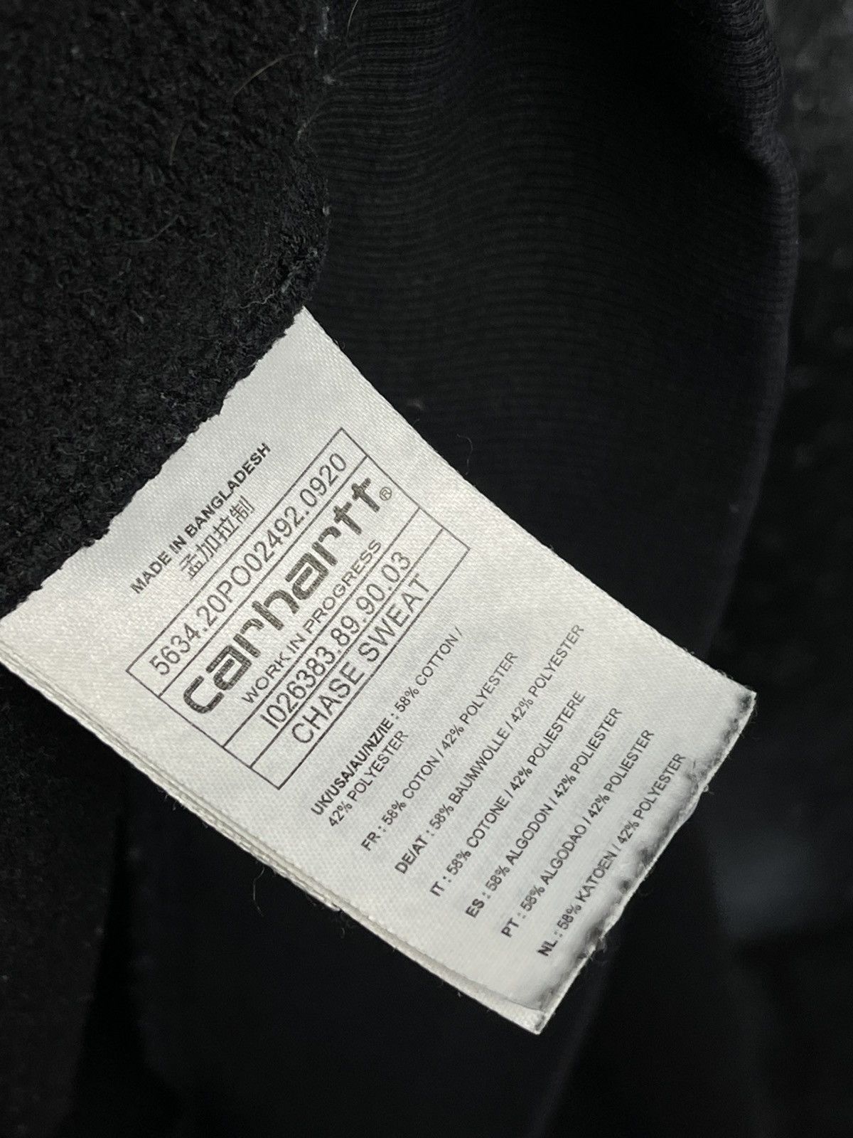 Carhartt Carhartt WIP Chase Sweat Black Basic Sweatshirt Men’s Size L Size US L / EU 52-54 / 3 - 9 Thumbnail
