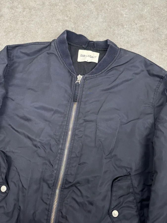 Our Legacy Our Legacy Midnight Shine Navy Nylon Bomber Jacket Size US M / EU 48-50 / 2 - 5 Thumbnail