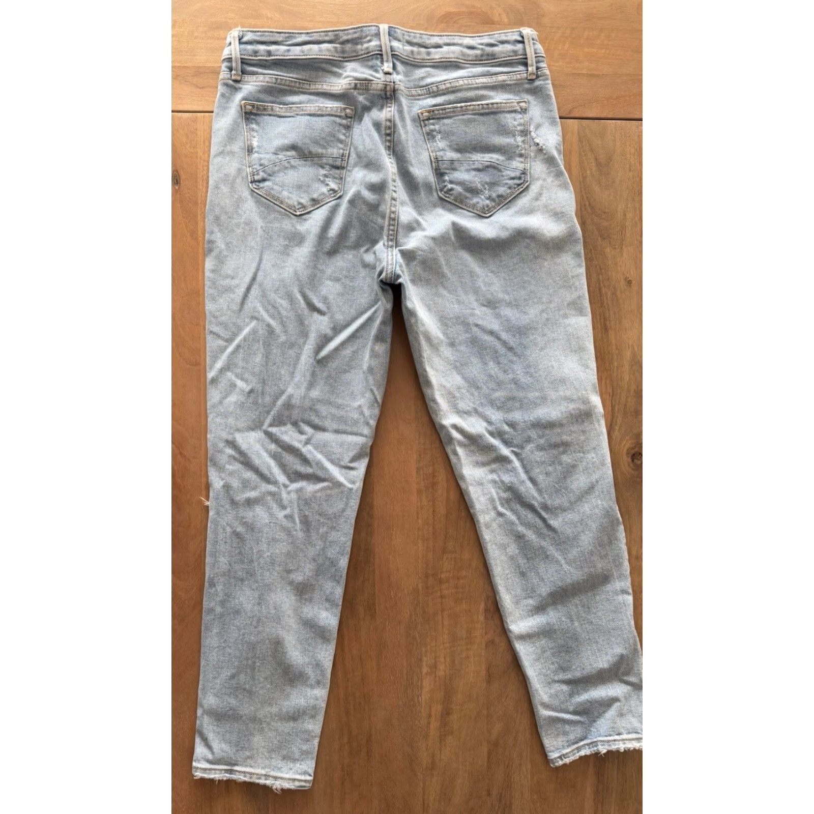 Vintage Driftwood Gizelle High Waist Distressed Mom Jeans Womens 30 (Measures 33x26) Regular Blue Denim Jeans Size 30" / US 8 / IT 44 - 2 Thumbnail