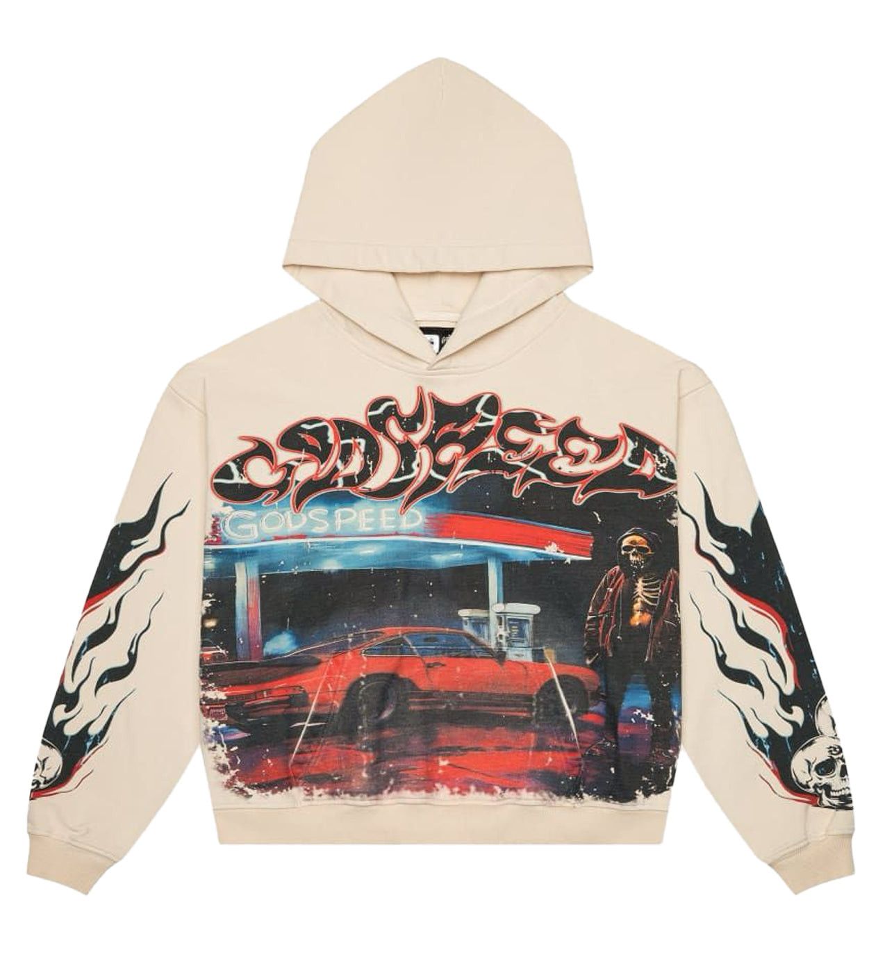Pitstop Hoodie Washed Bone