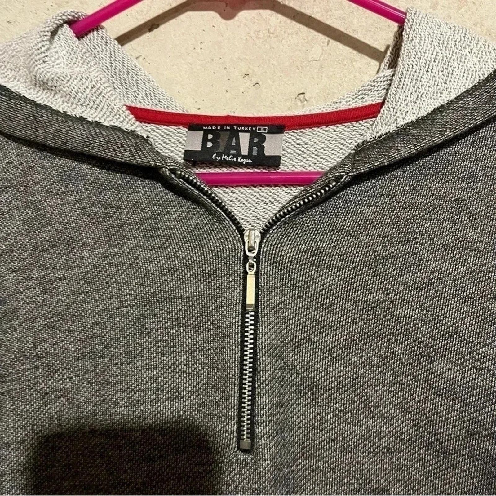 Other Bar By Melir Kazan Grey Quarter Zip Hooded Sweatshirt Size S Size S / US 4 / IT 40 - 3 Thumbnail