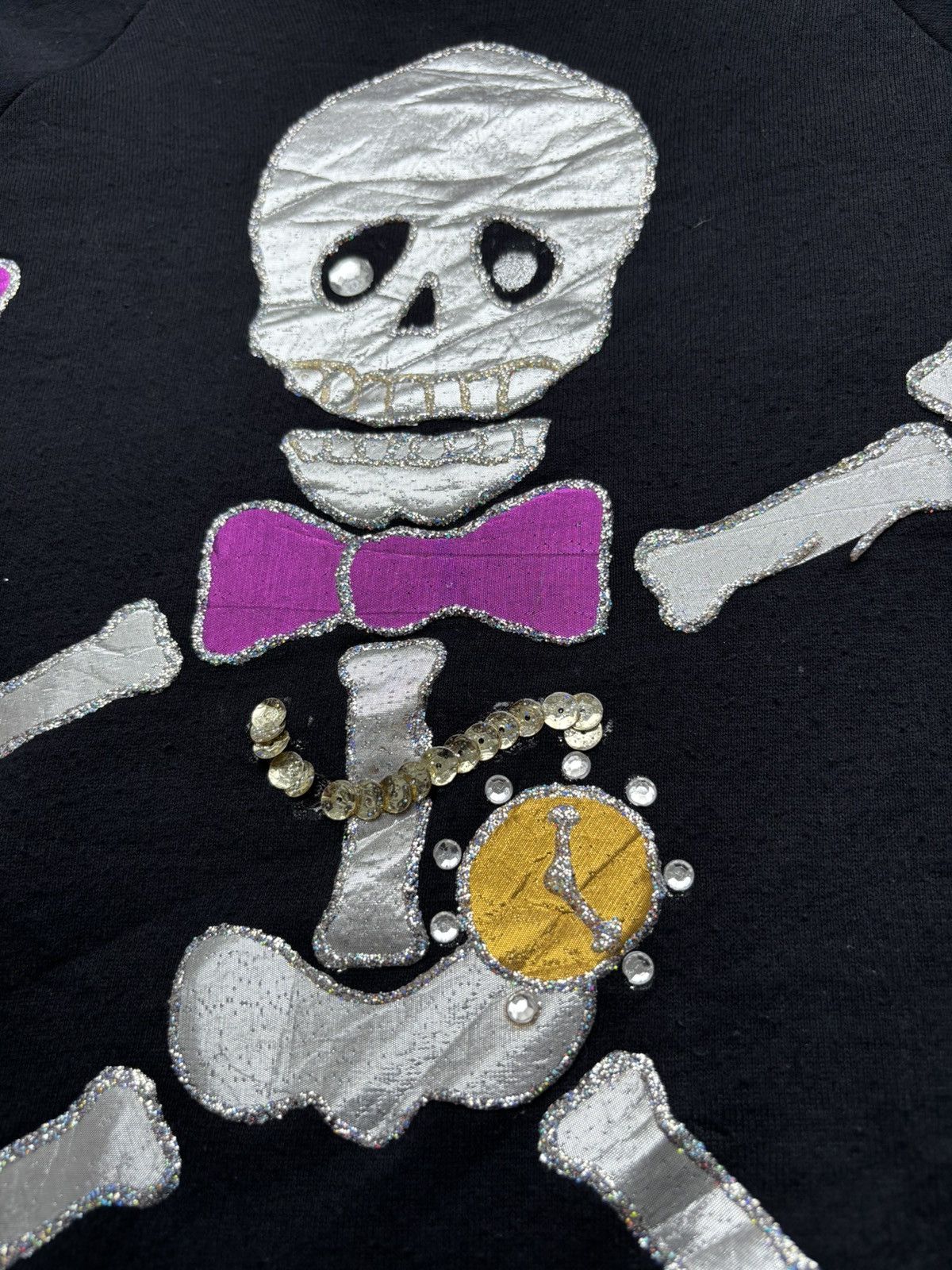 Vintage 1980s ONEITA Embellished Skeleton Sweater Size US L / EU 52-54 / 3 - 5 Thumbnail