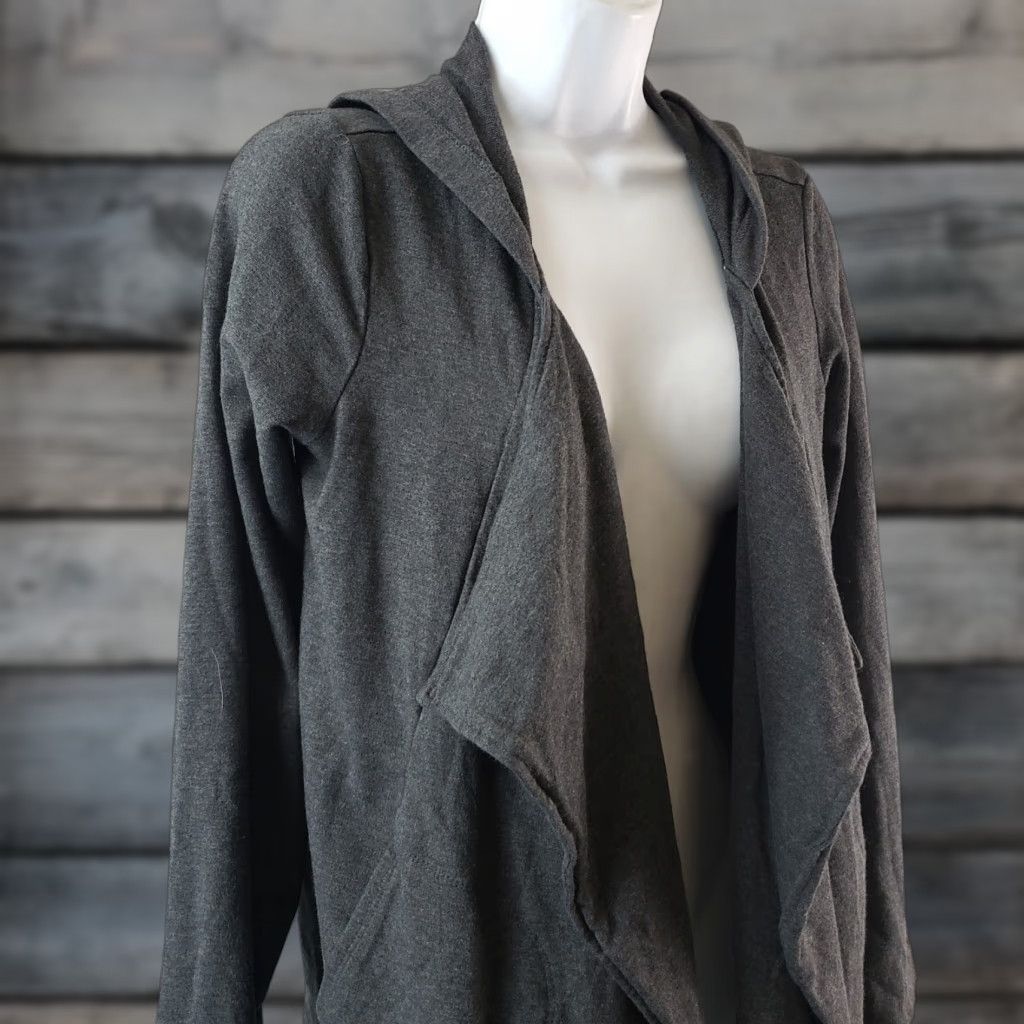 J. Jill VINTAGE PureJill Womens Cardigan Hooded XS Gray Pima Cotton Blend Open Front Petite Size XS / US 0-2 / IT 36-38 - 1 Thumbnail