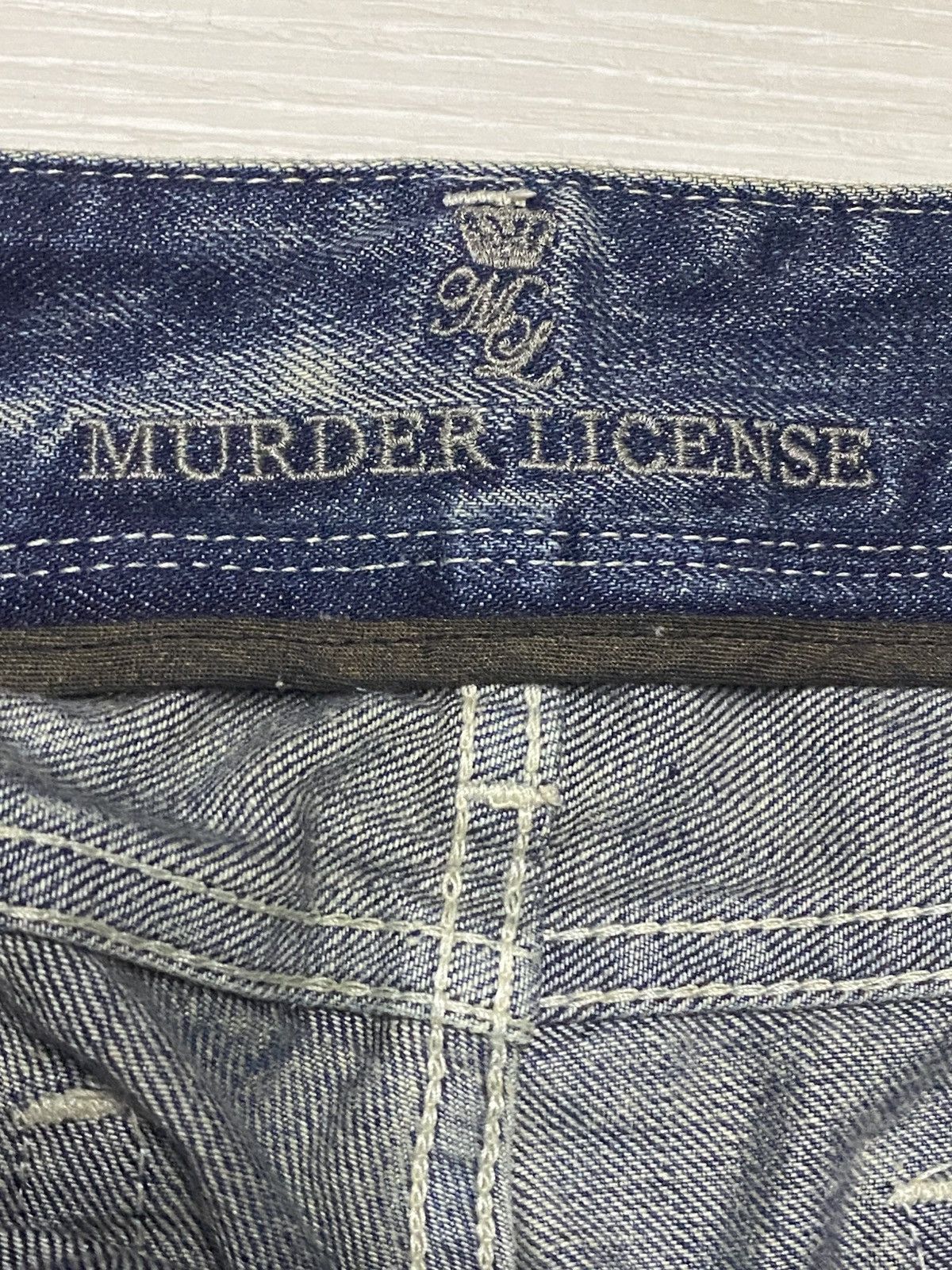 Murder License Vintage Murder License Paint Splatter Distressed Slim Jeans Size US 36 / EU 52 - 16 Thumbnail