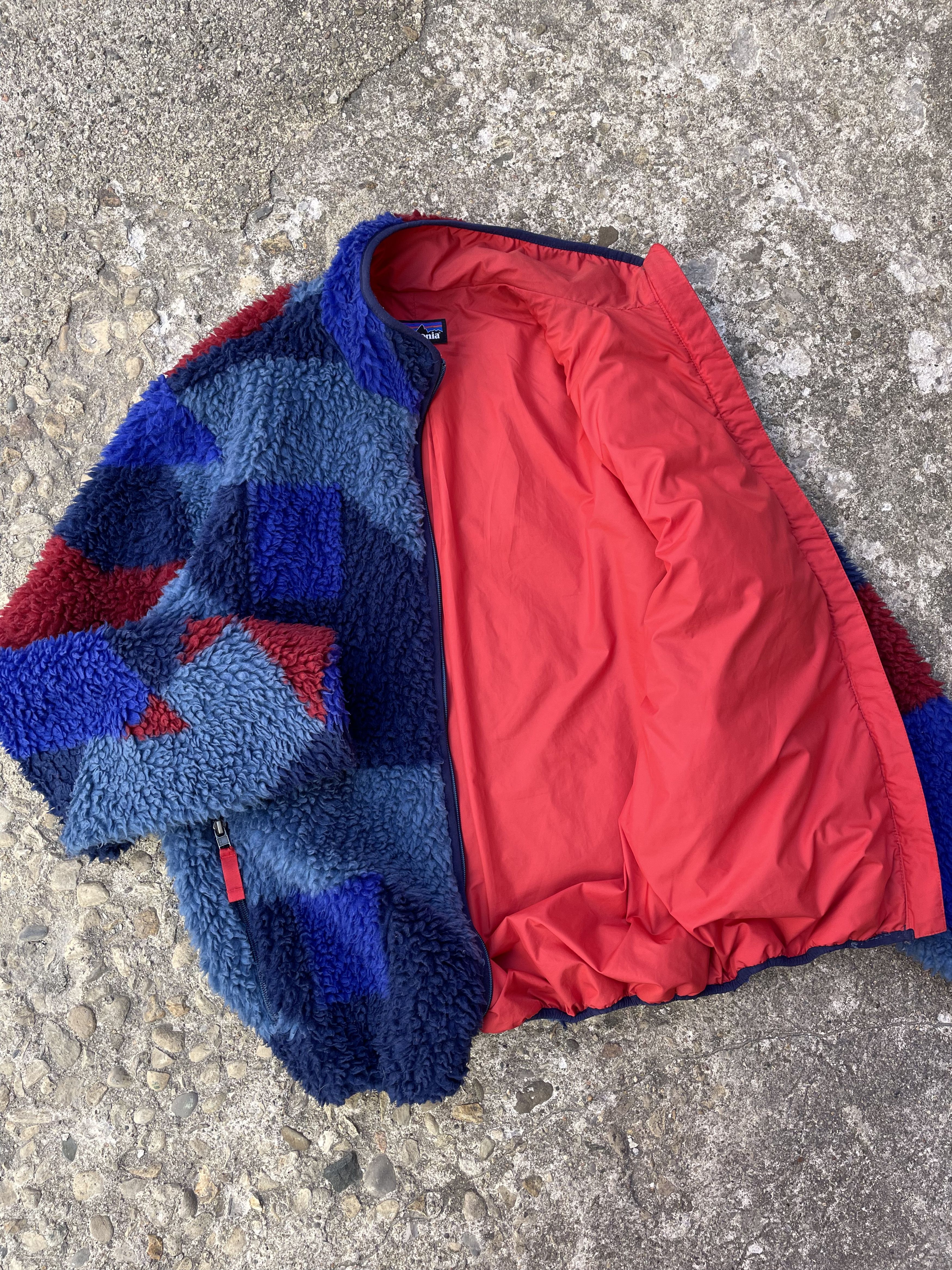 Patagonia × Vintage 2013/2014 Patagonia Retro X Patterned Deep Pile Fleece Size US L / EU 52-54 / 3 - 4 Thumbnail