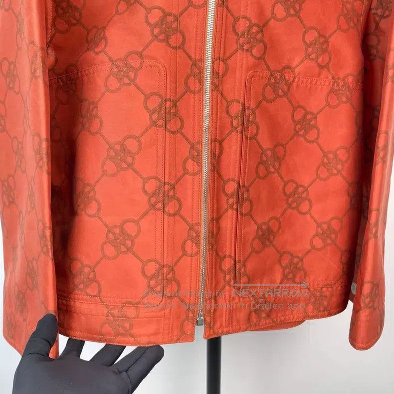 Hermes Hermes Orange Printed Four-Leaf Clover Hooded Jacket Size XS / US 0-2 / IT 36-38 - 4 Thumbnail